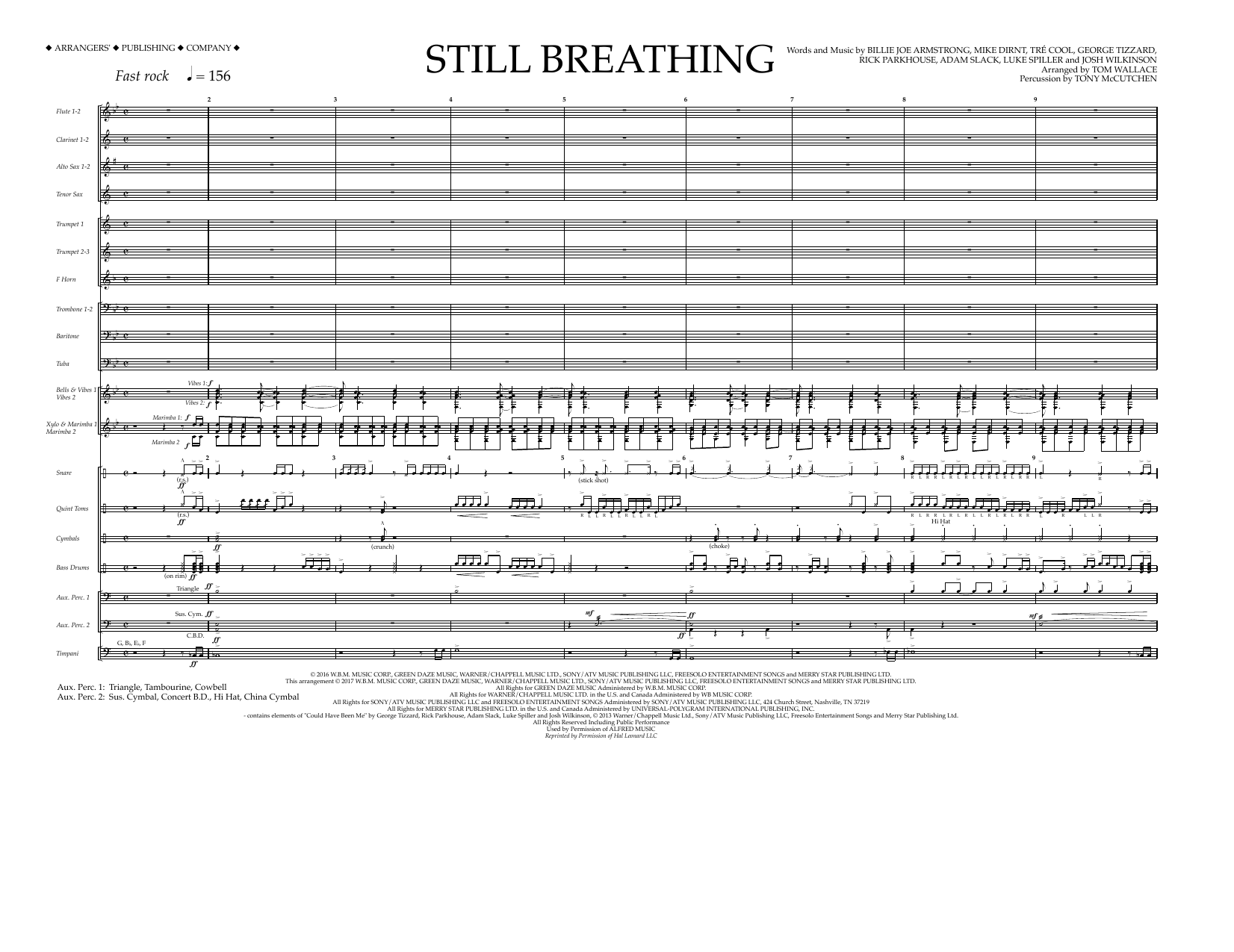 Still Breathing - Full Score (Marching Band) von Tom Wallace