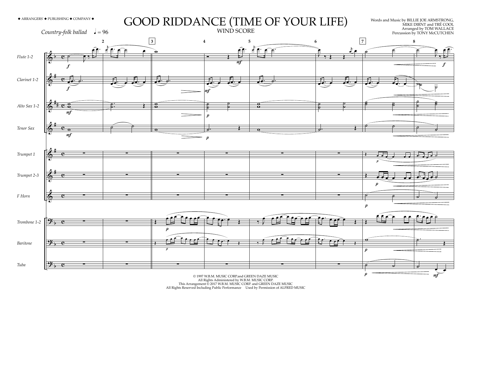 Good Riddance (Time of Your Life) - Wind Score (Marching Band) von Tom Wallace