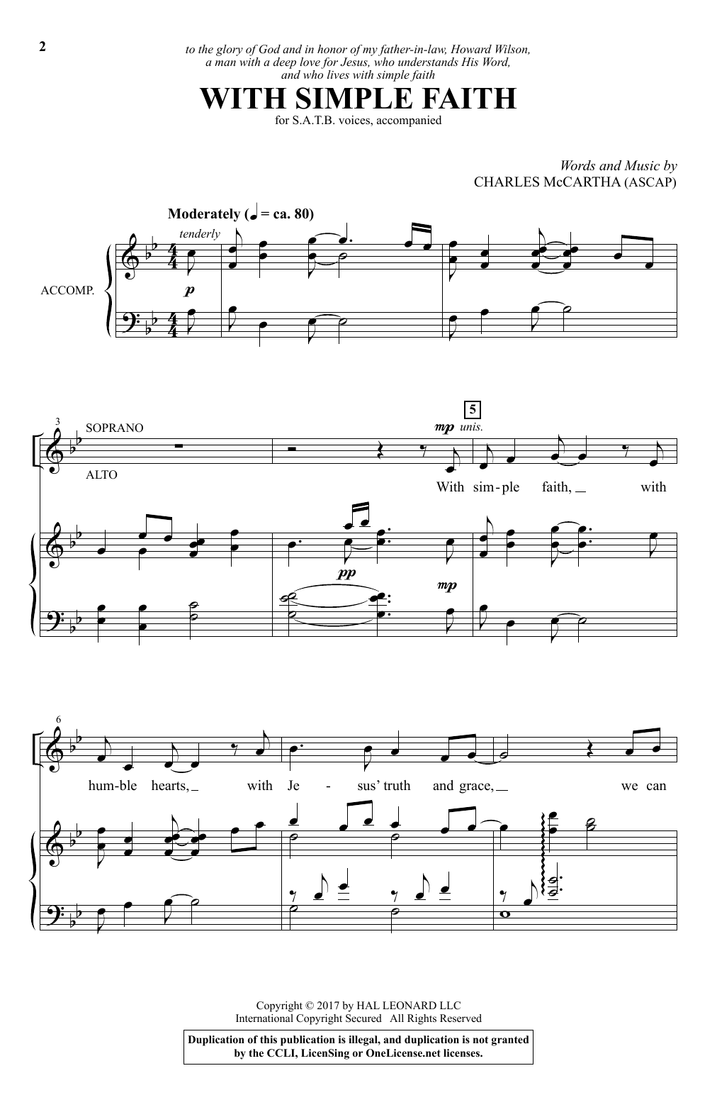 With Simple Faith (SATB Choir) von Charles McCartha