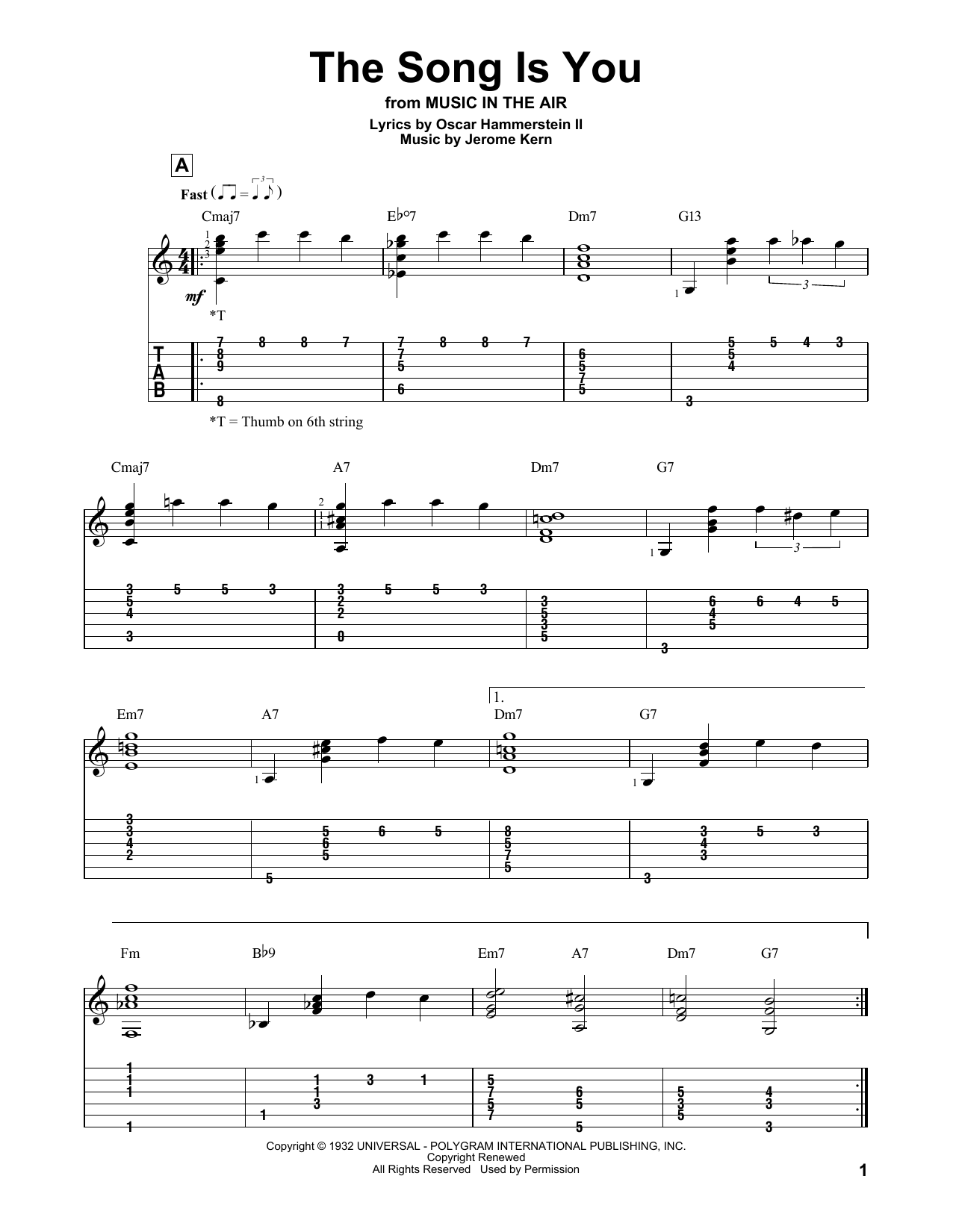 The Song Is You (Solo Guitar) von Oscar Hammerstein II