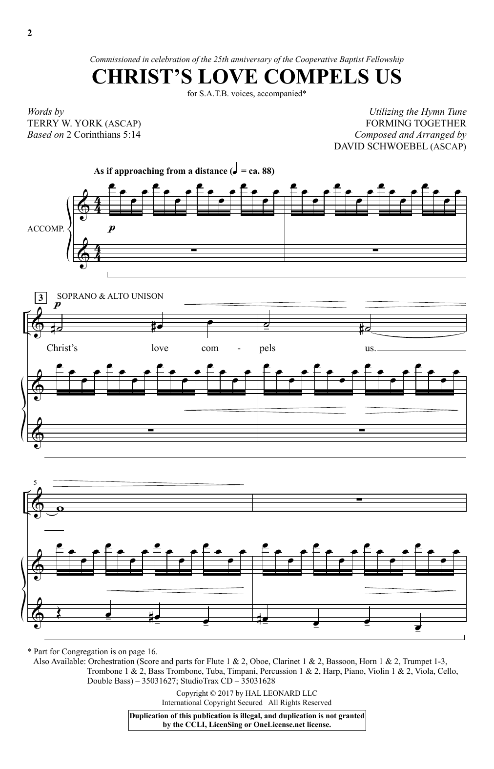 Christ's Love Compels Us (SATB Choir) von David Schwoebel