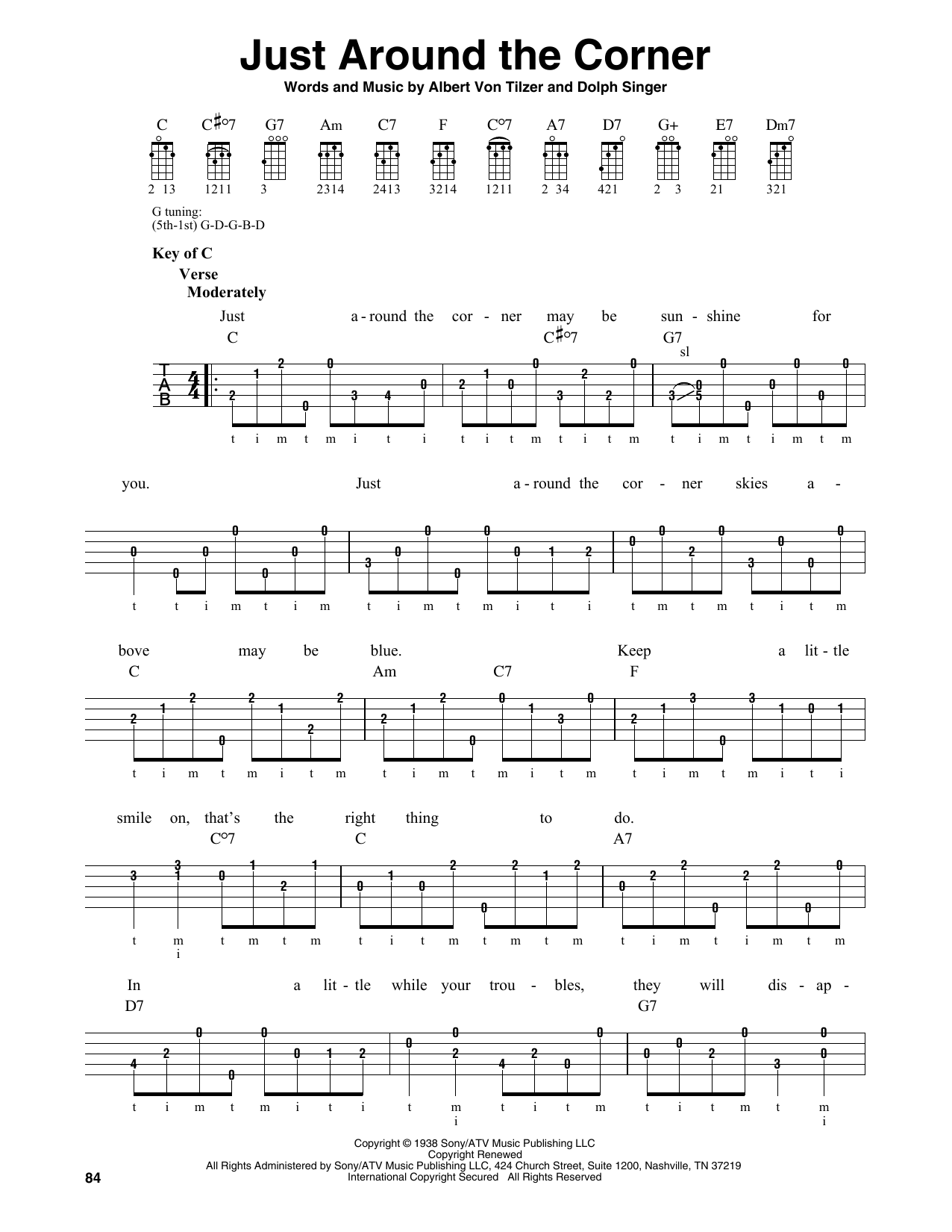 Just Around The Corner (Banjo Tab) von Albert Von Tilzer