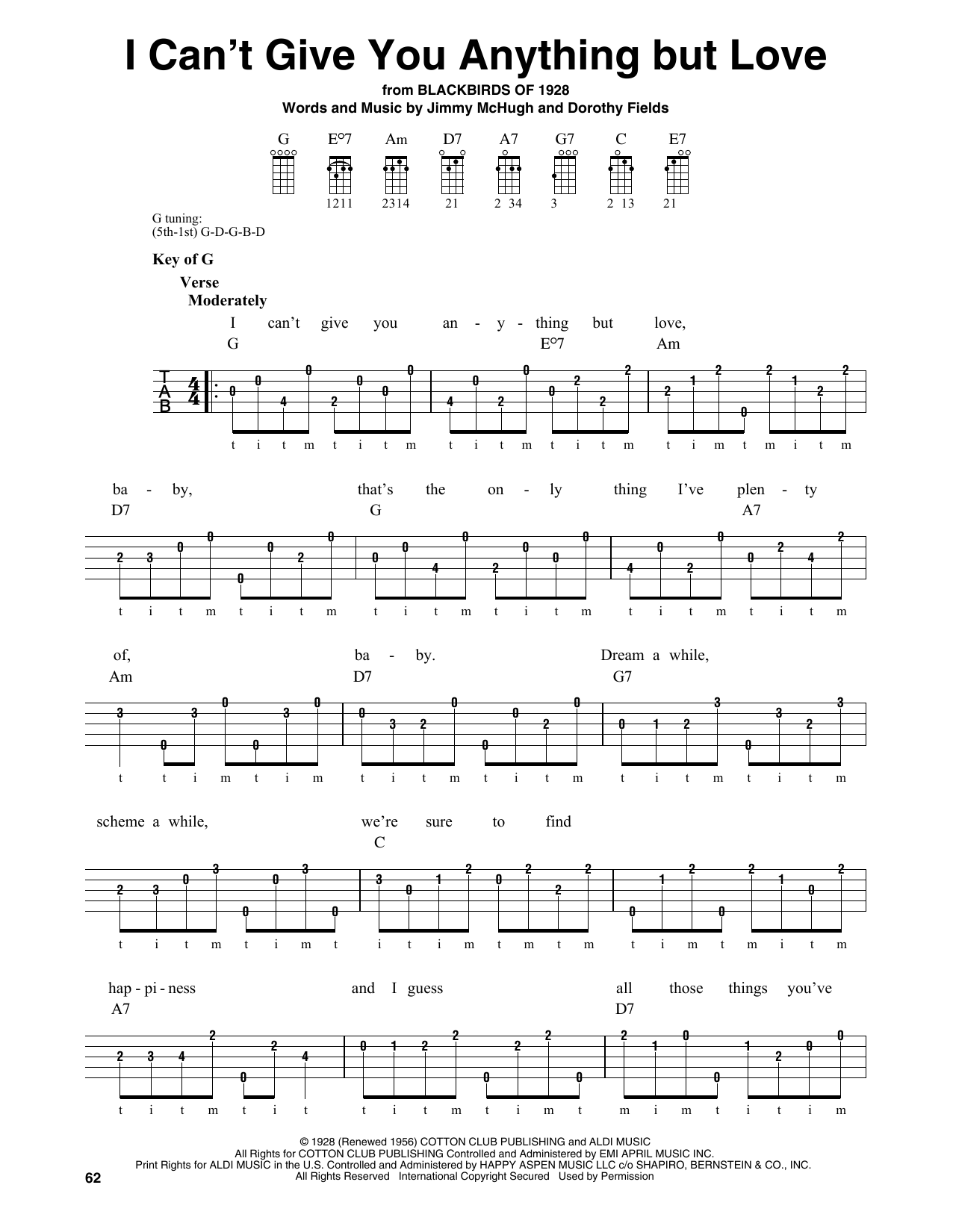 I Can't Give You Anything But Love (Banjo Tab) von Dorothy Fields