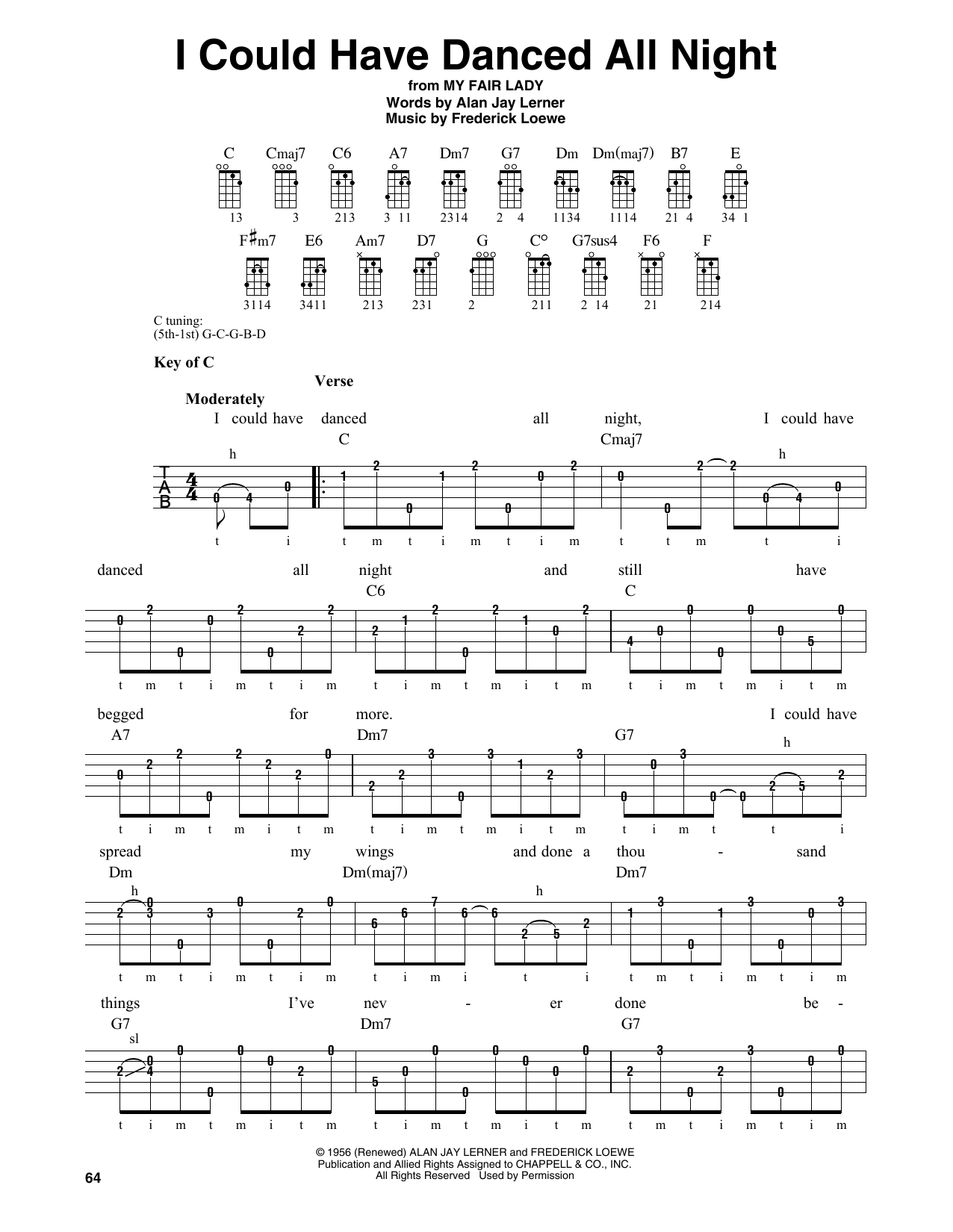 I Could Have Danced All Night (Banjo Tab) von Frederick Loewe