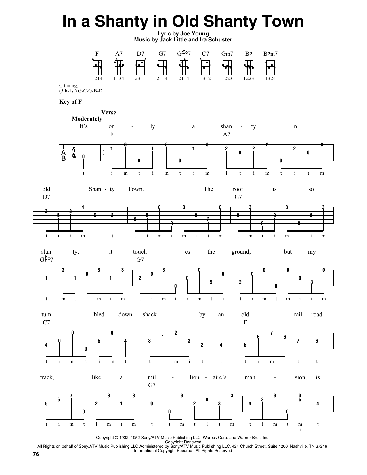 In A Shanty In Old Shanty Town (Banjo Tab) von Little Jack Little