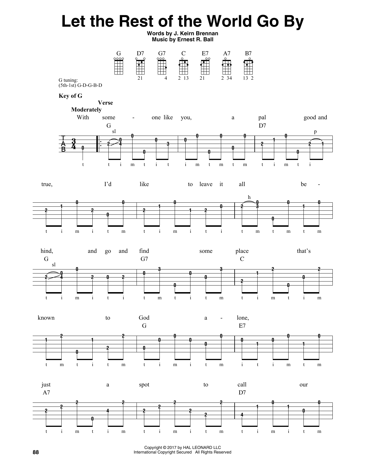 Let The Rest Of The World Go By (Banjo Tab) von Ernest R. Ball