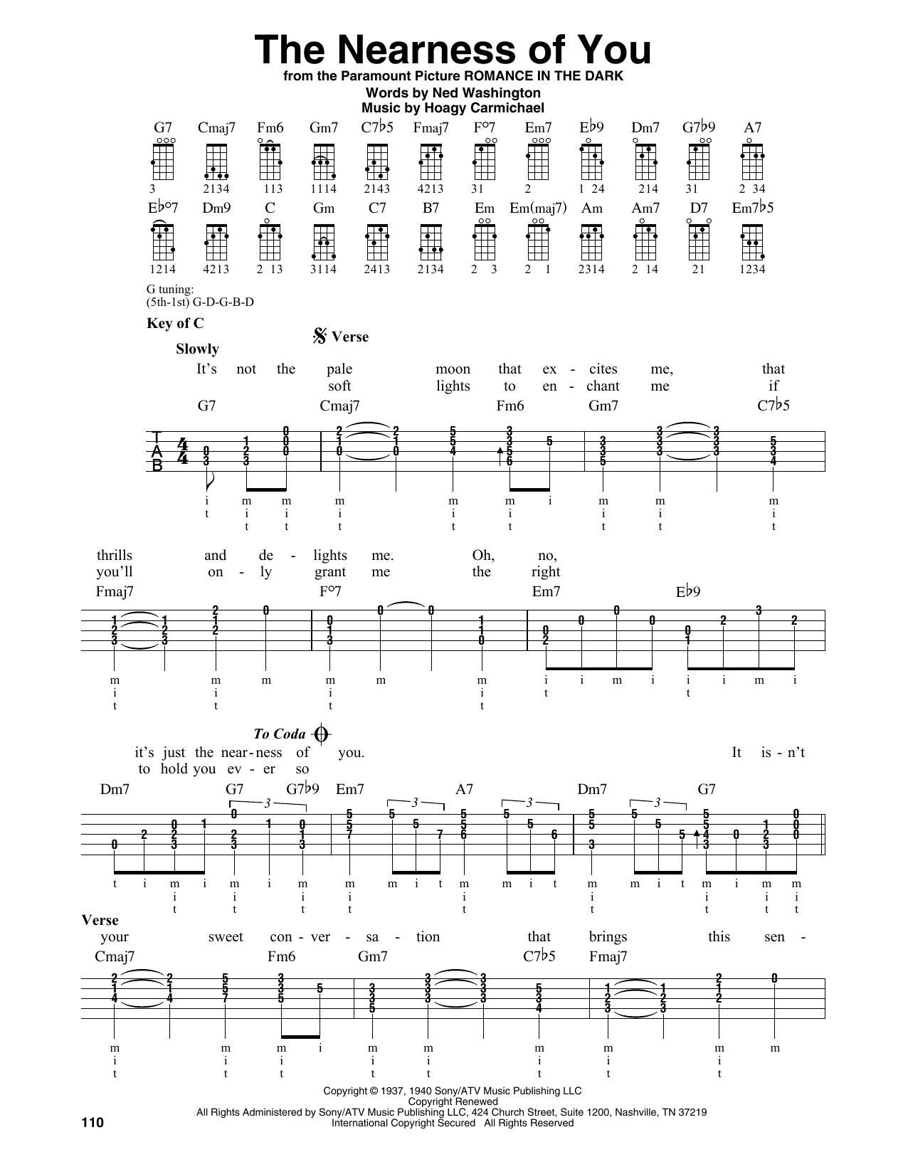 The Nearness Of You (Banjo Tab) von Hoagy Carmichael