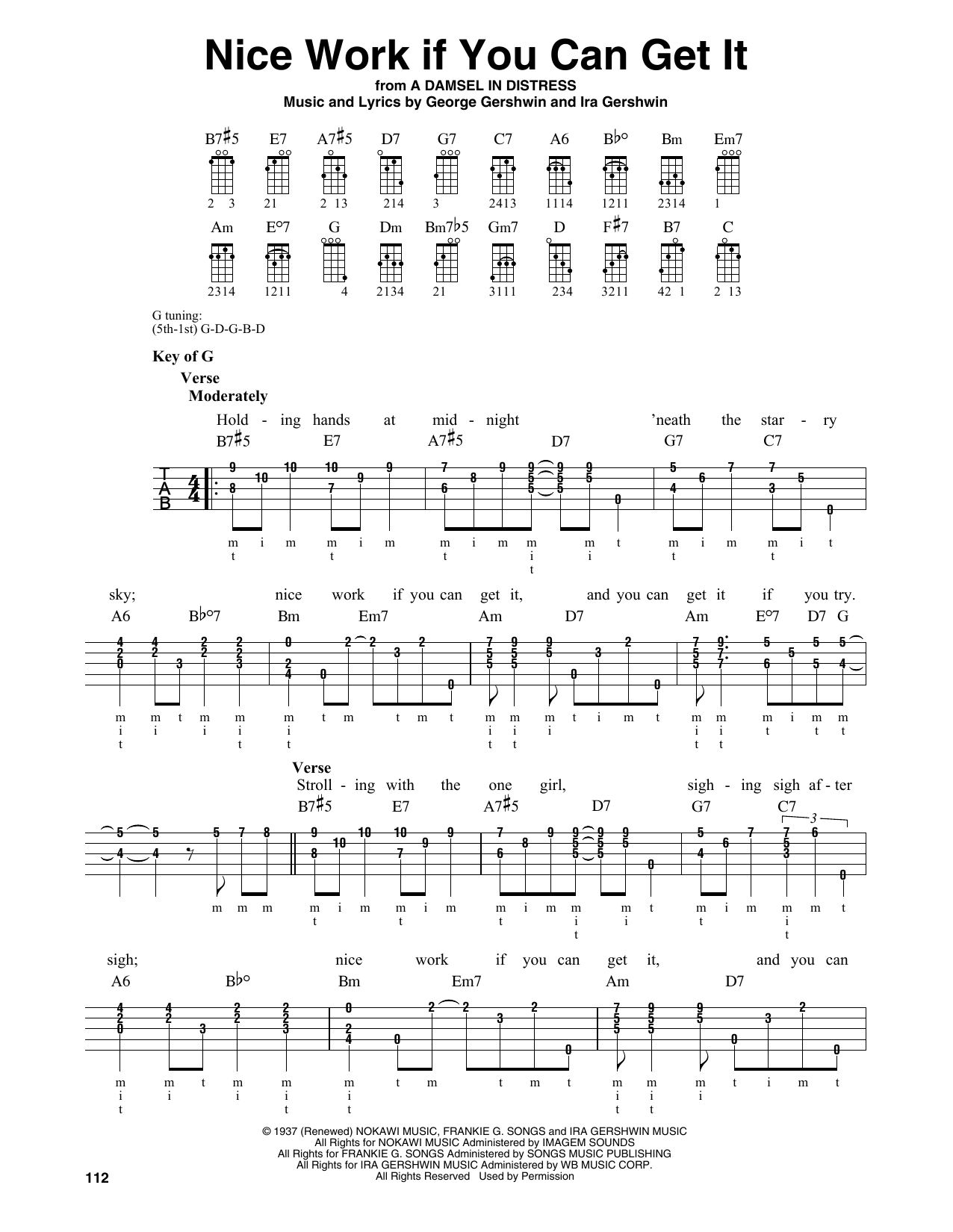 Nice Work If You Can Get It (Banjo Tab) von Frank Sinatra