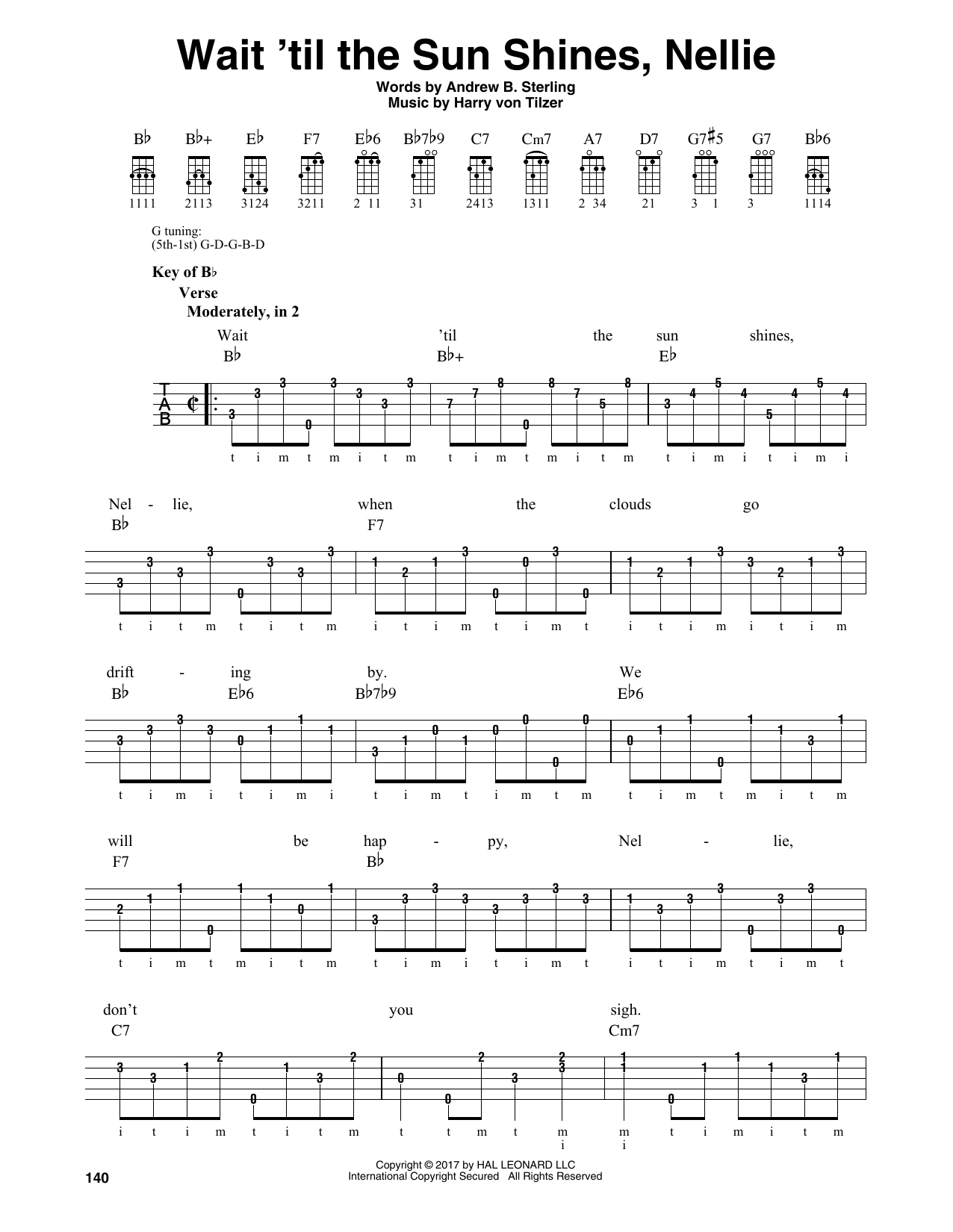 Wait 'Til The Sun Shines, Nellie (Banjo Tab) von Harry von Tilzer