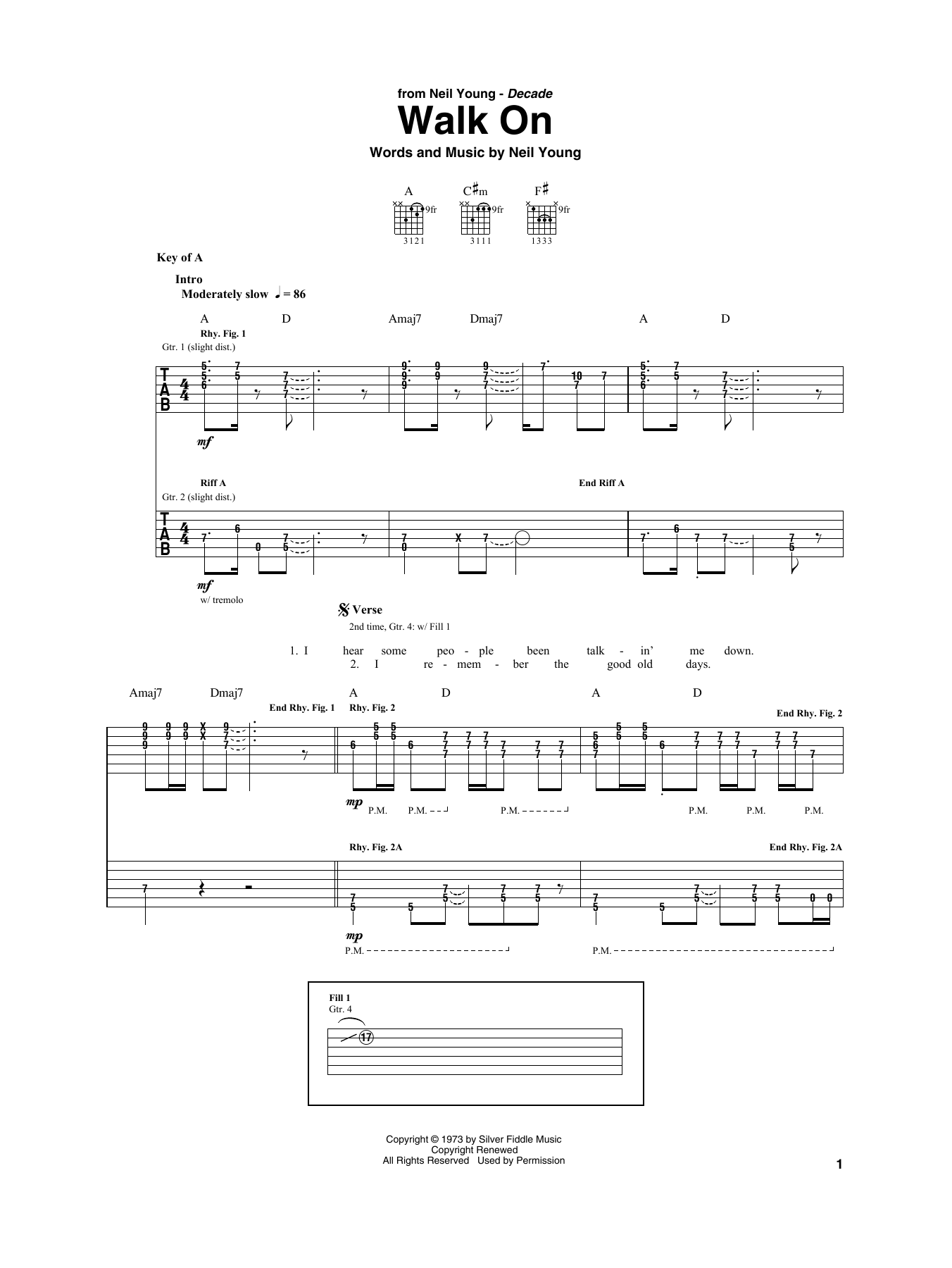 Walk On (Guitar Rhythm Tab) von Neil Young