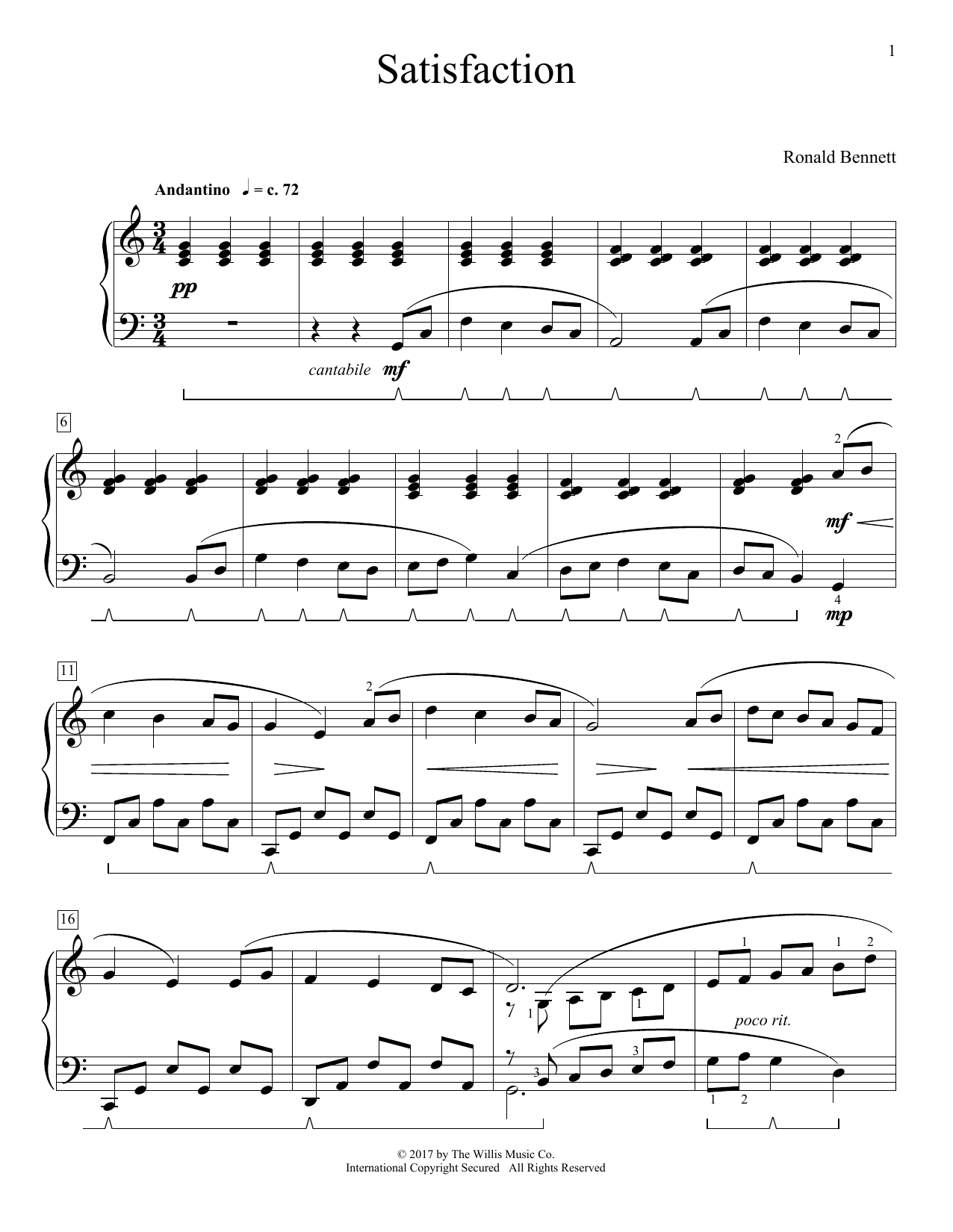 Satisfaction (Educational Piano) von Ronald Bennett