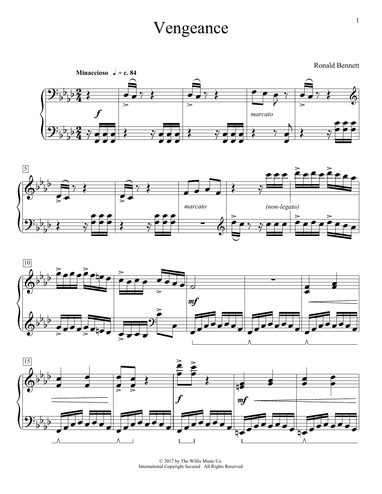 Vengeance (Educational Piano) von Ronald Bennett