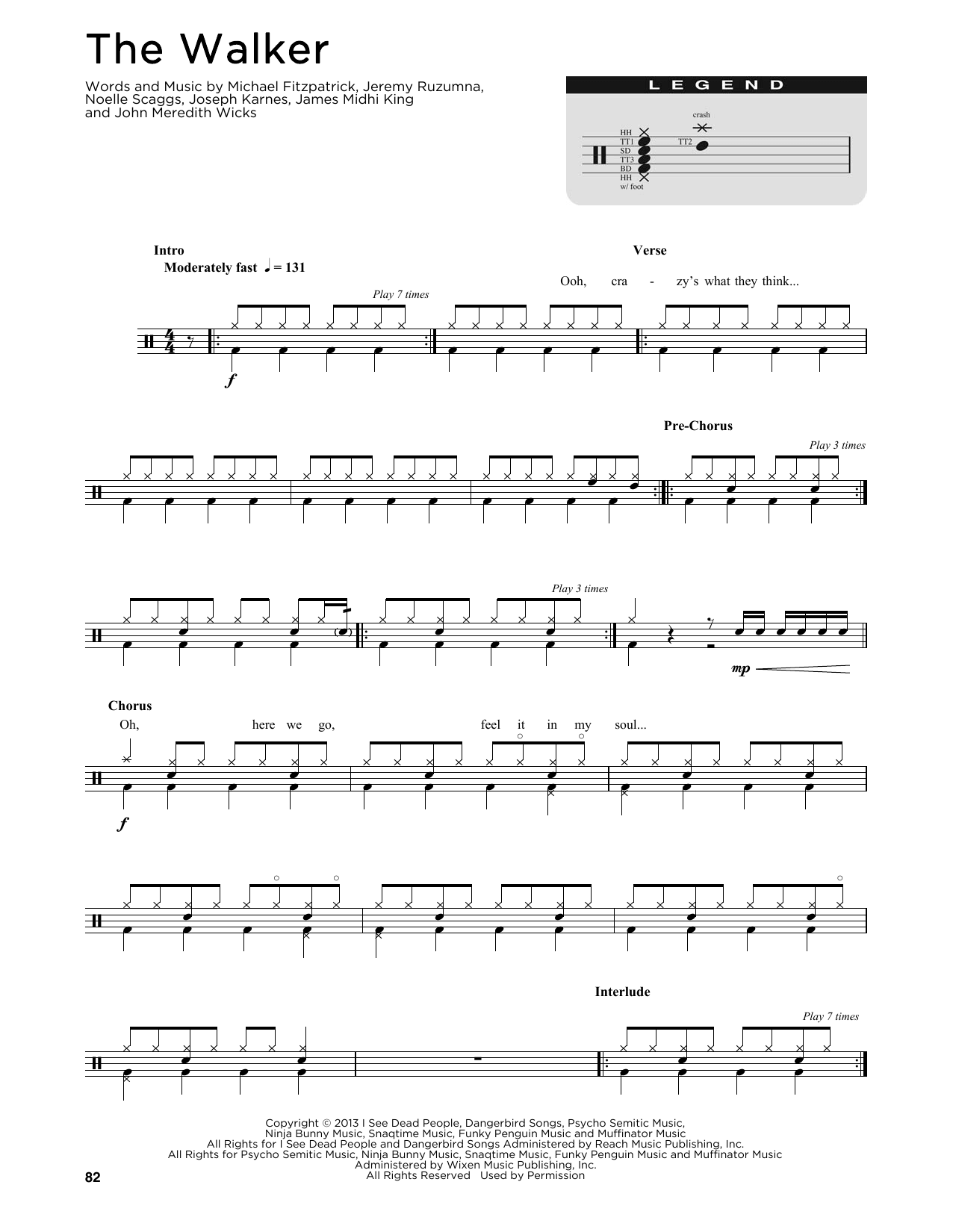 The Walker (Drum Chart) von Fitz And The Tantrums