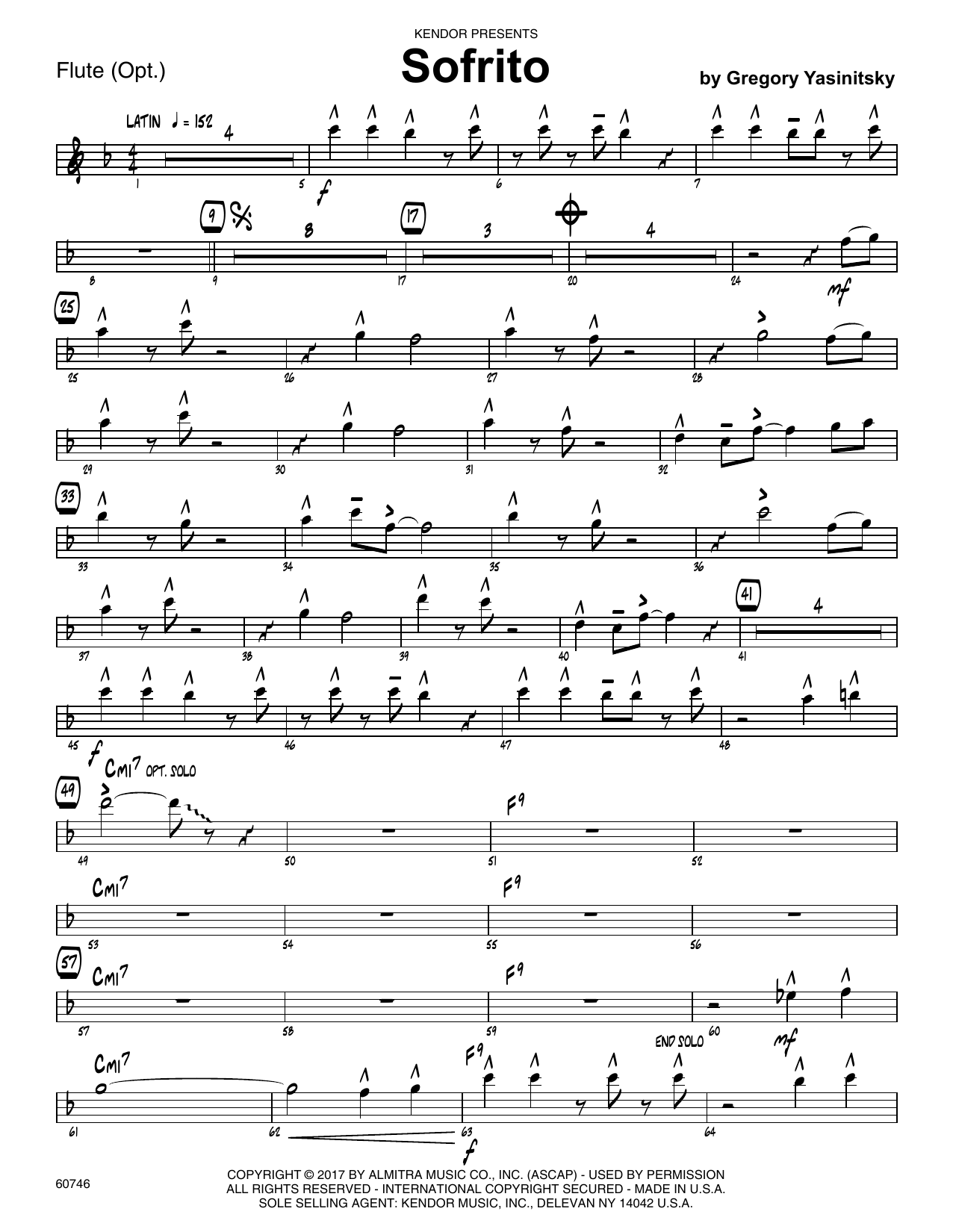 Sofrito - Flute (Jazz Ensemble) von Gregory Yasinitsky