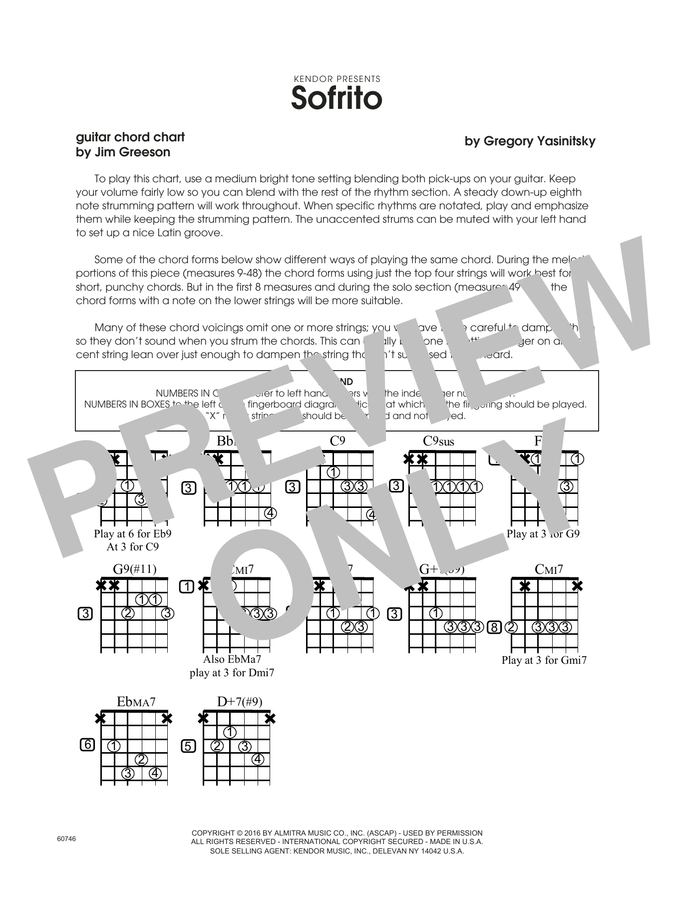 Sofrito - Guitar Chord Chart (Jazz Ensemble) von Gregory Yasinitsky