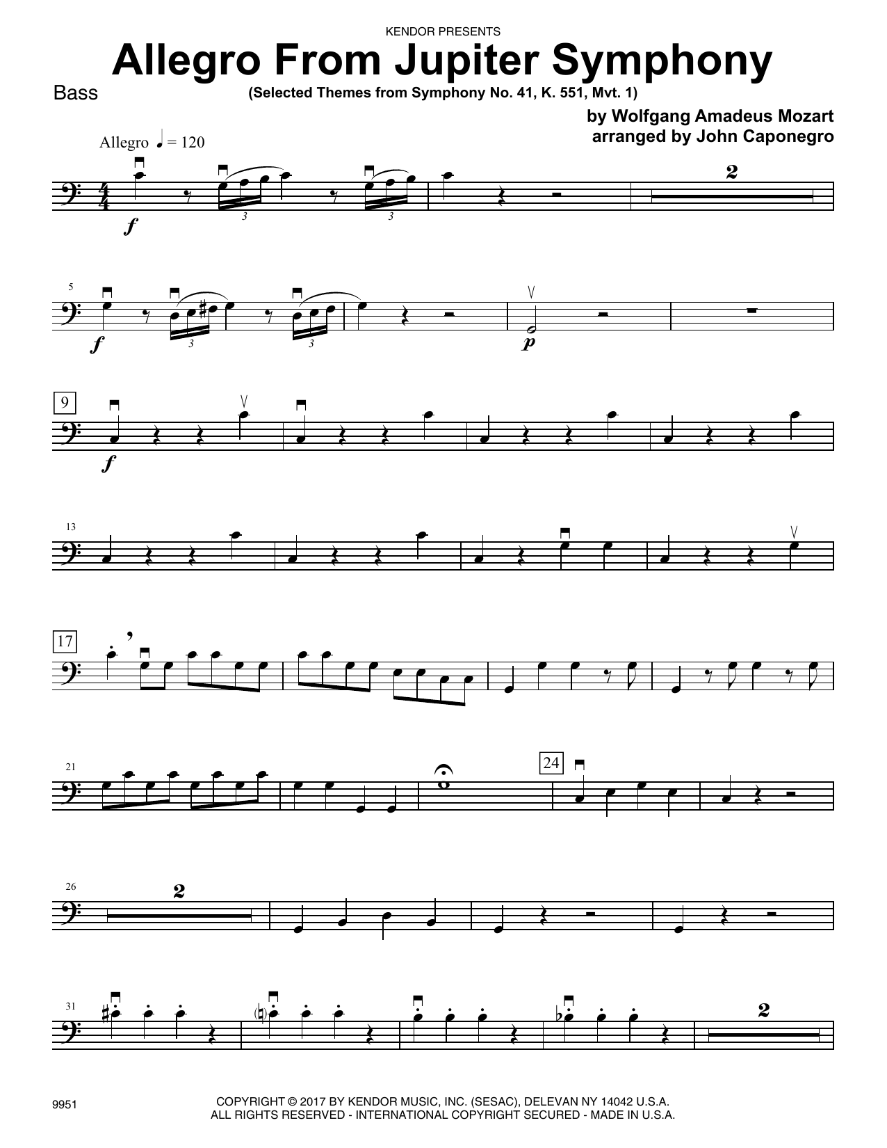 Allegro From Jupiter Symphony - Bass (Orchestra) von John Caponegro