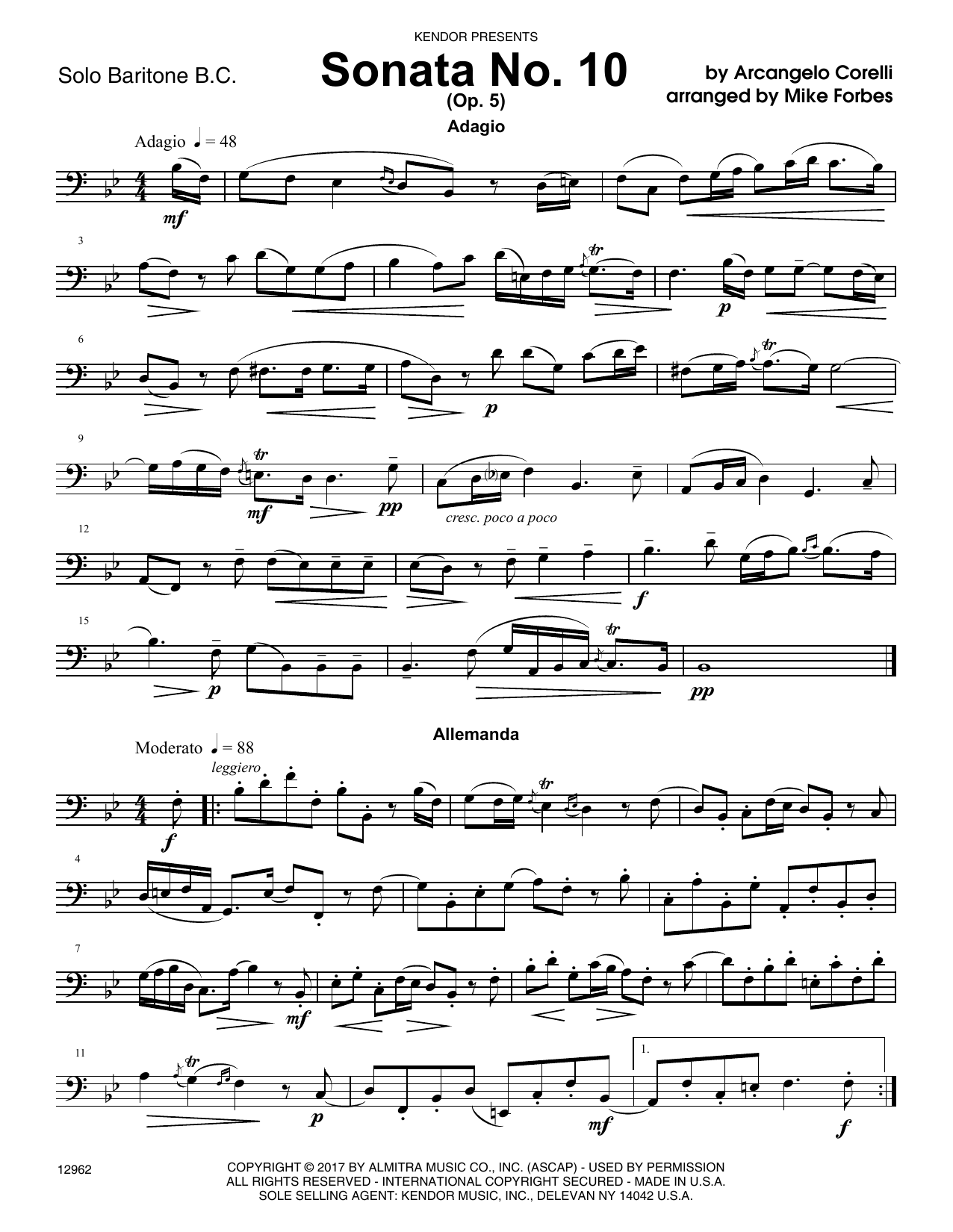 Sonata No. 10 (Op. 5) - Baritone B.C. (Brass Solo) von Mike Forbes