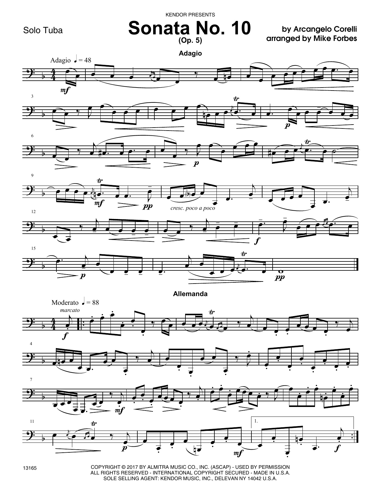 Sonata No. 10 (Op. 5) - Tuba (Brass Solo) von Mike Forbes