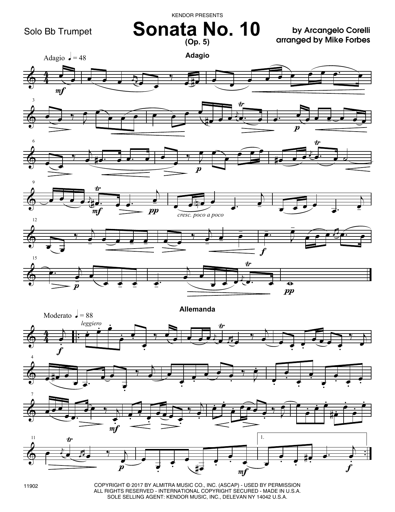 Sonata No. 10 (Op. 5) - Bb Trumpet (Brass Solo) von Mike Forbes