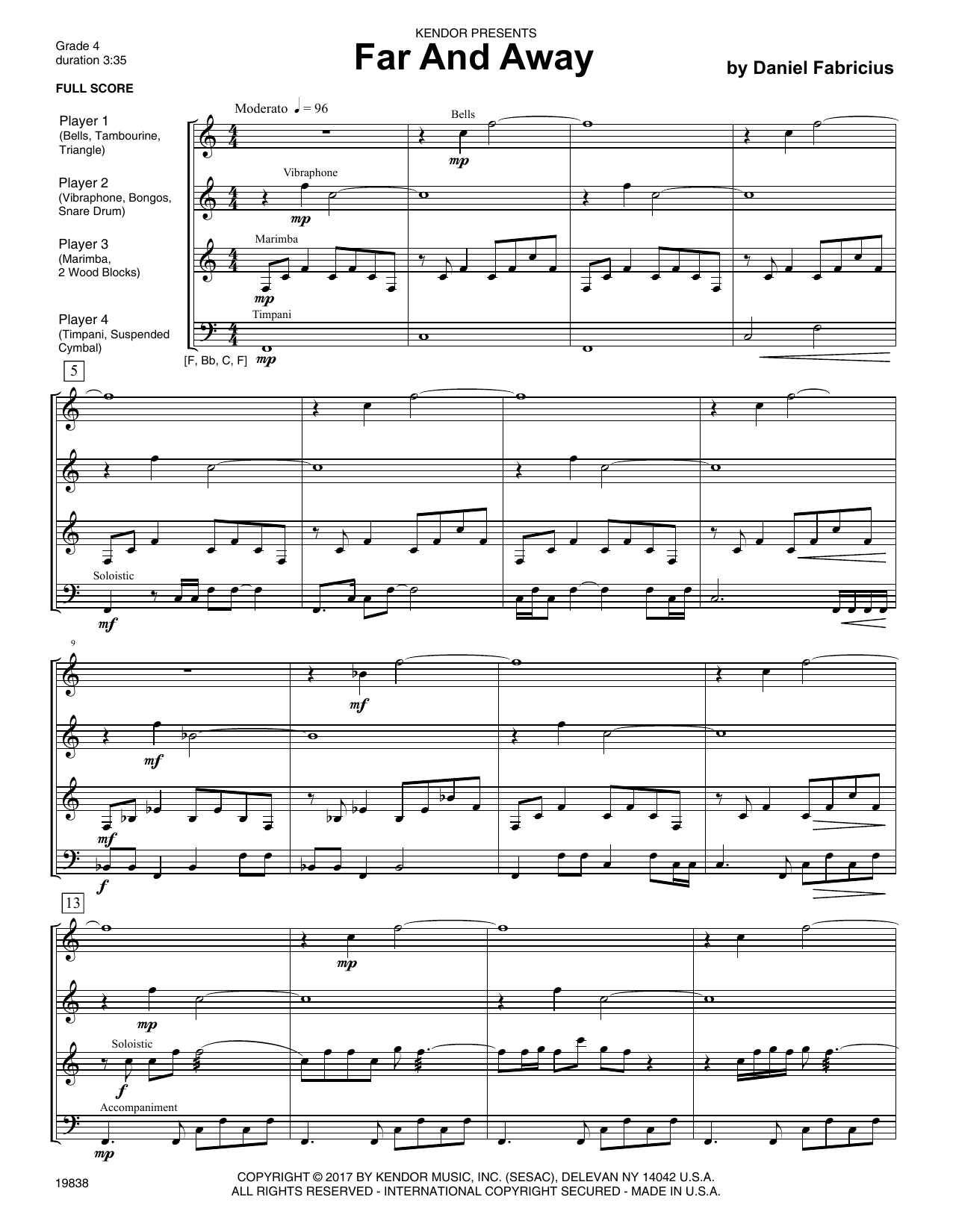 Far and Away - Full Score (Percussion Ensemble) von Daniel Fabricius