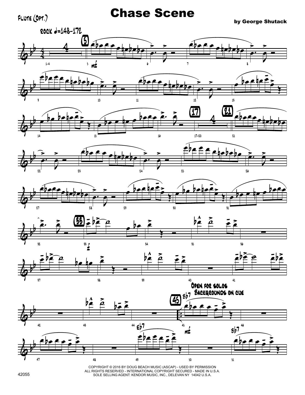Chase Scene - Flute (Jazz Ensemble) von George Shutack