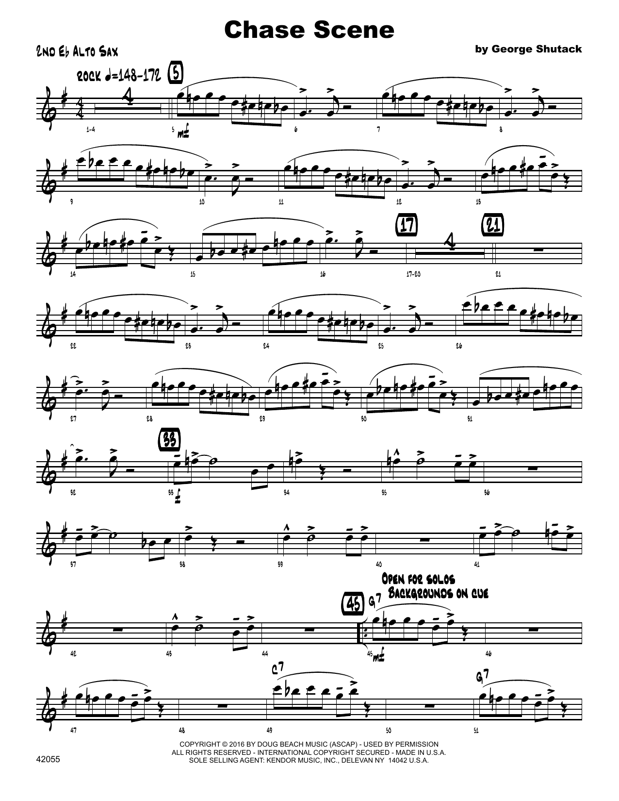Chase Scene - 2nd Eb Alto Saxophone (Jazz Ensemble) von George Shutack