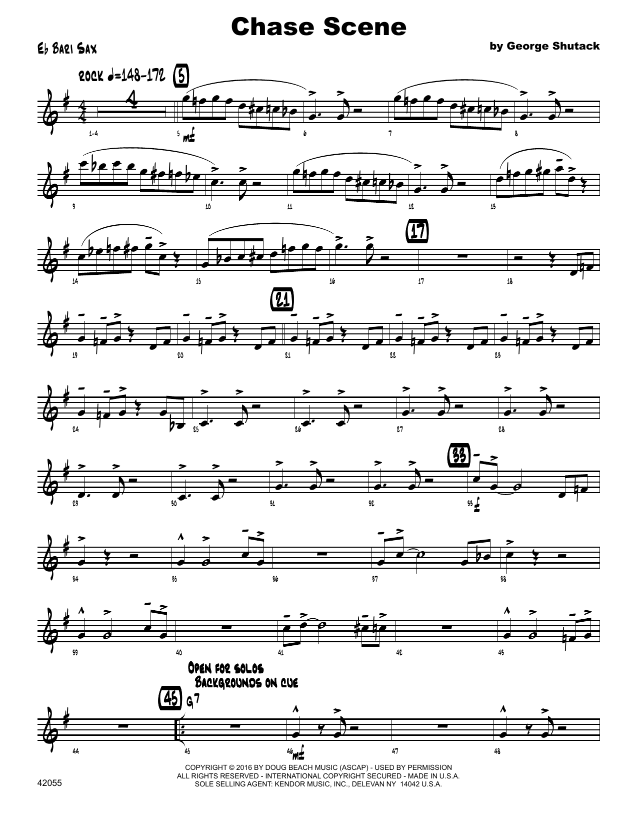 Chase Scene - Eb Baritone Saxophone (Jazz Ensemble) von George Shutack