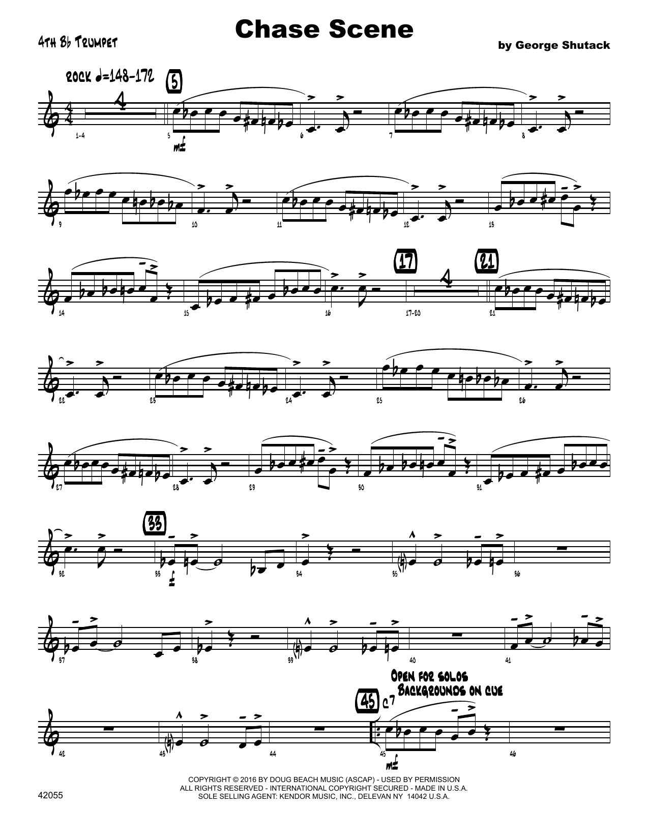 Chase Scene - 4th Bb Trumpet (Jazz Ensemble) von George Shutack