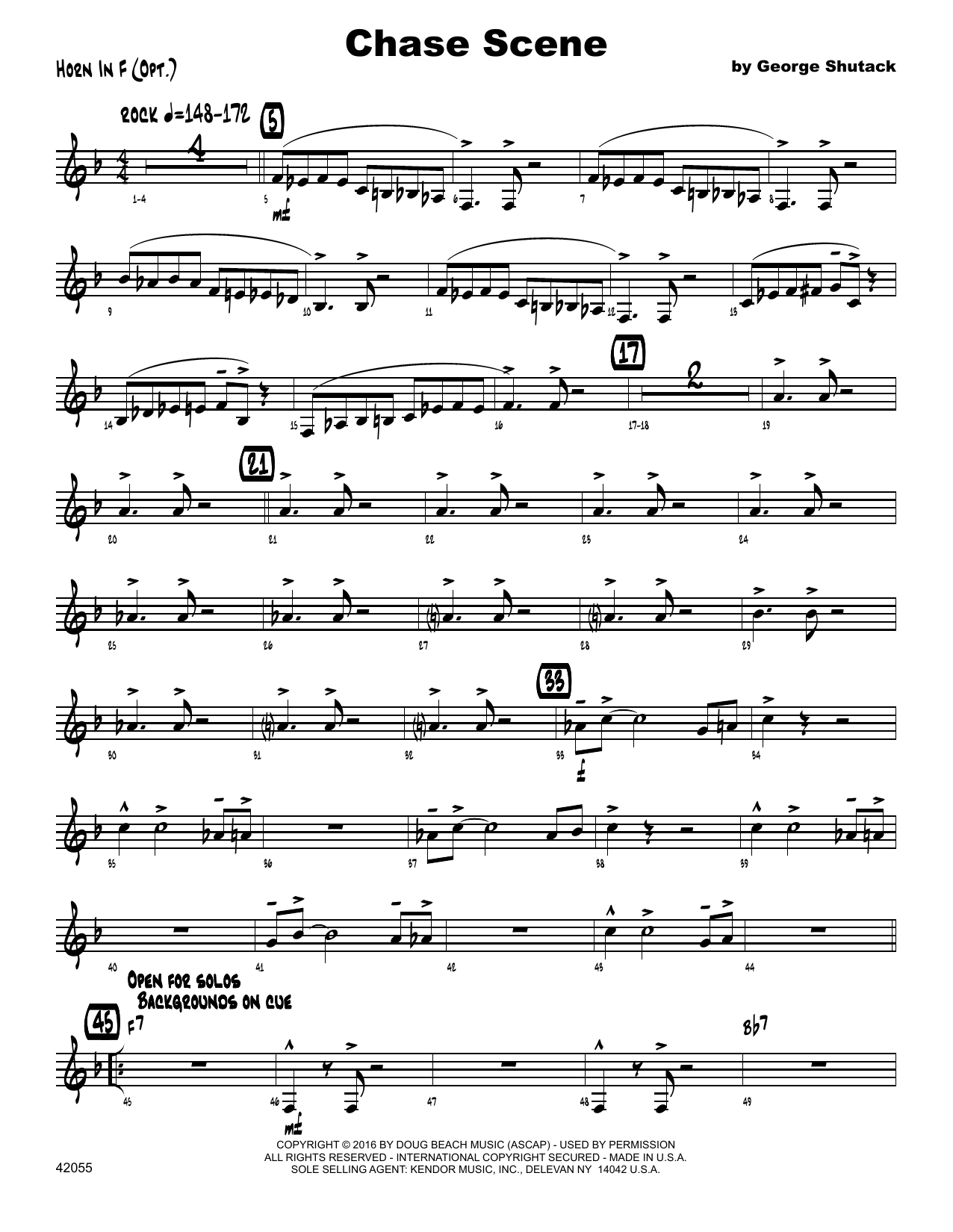 Chase Scene - Horn in F (Jazz Ensemble) von George Shutack