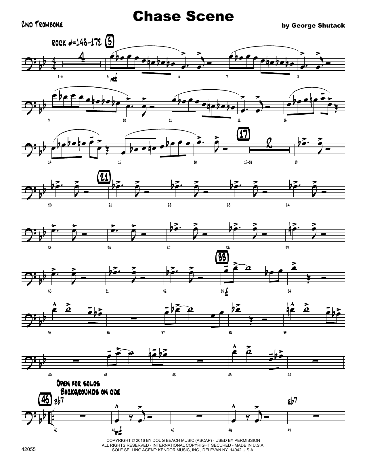Chase Scene - 2nd Trombone (Jazz Ensemble) von George Shutack