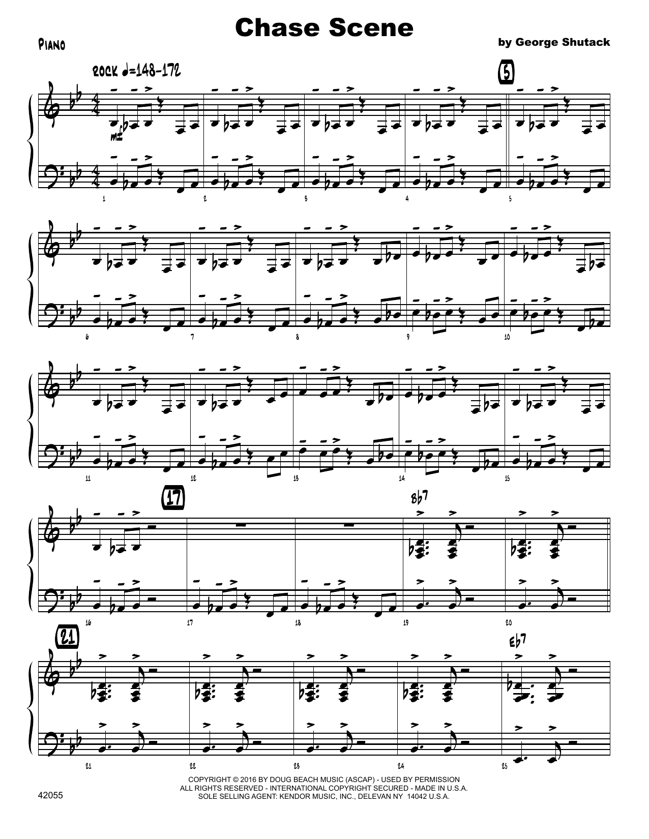 Chase Scene - Piano (Jazz Ensemble) von George Shutack