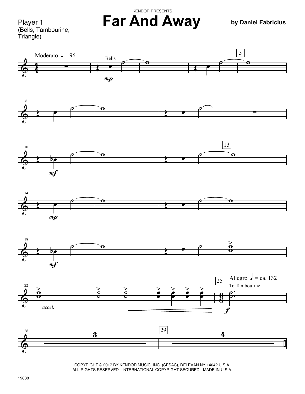 Far and Away - Percussion 1 (Percussion Ensemble) von Daniel Fabricius