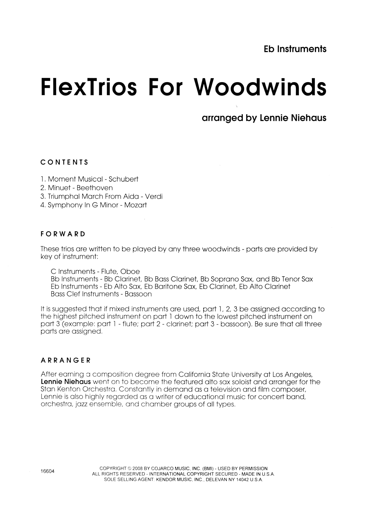 FlexTrios For Woodwinds (playable by any three woodwind instruments) - Eb Instruments (Woodwind Ensemble) von Lennie Niehaus