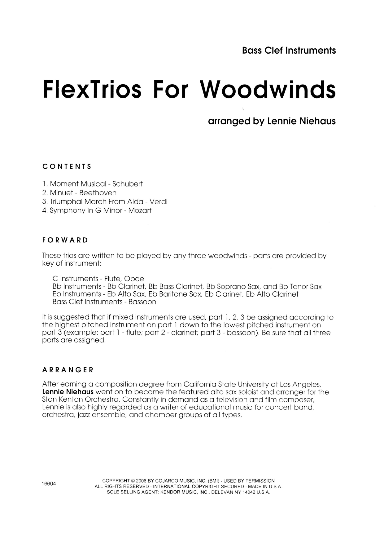 FlexTrios For Woodwinds (playable by any three woodwind instruments) - C Bass Clef Soloist (Woodwind Ensemble) von Lennie Niehaus