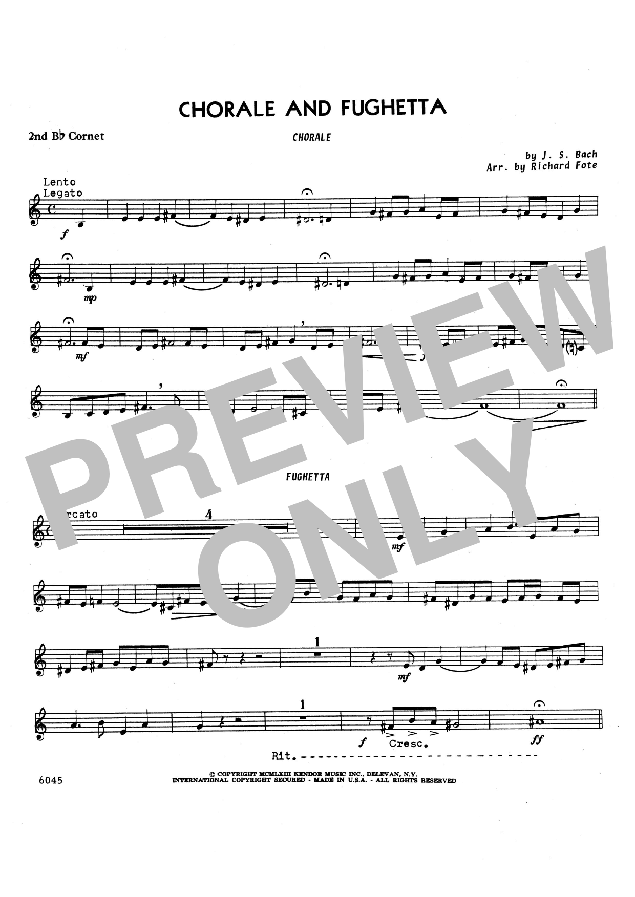 Chorale And Fughetta - 2nd Bb Trumpet (Brass Ensemble) von Richard Fote