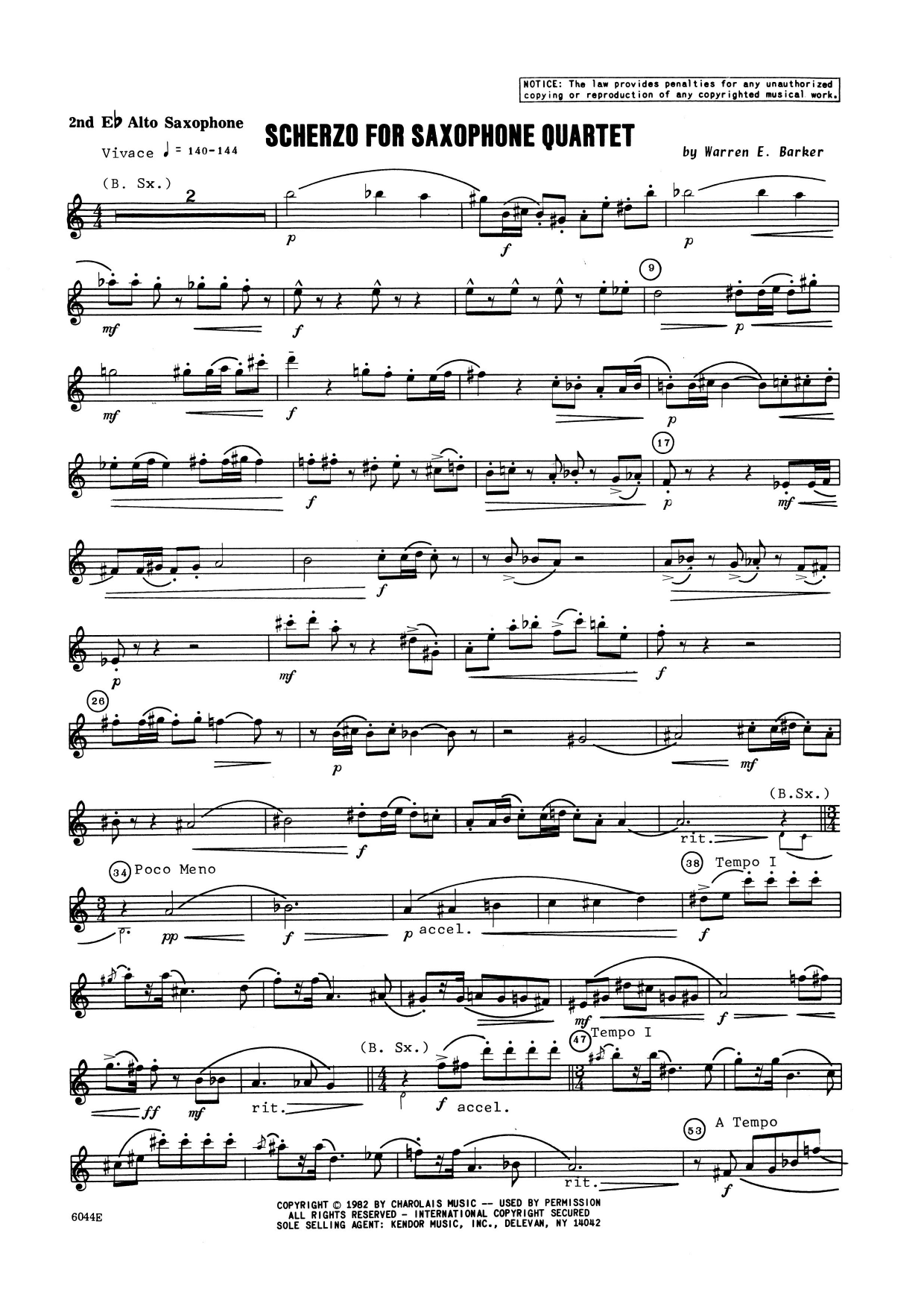 Saxafrass - 2nd Eb Alto Saxophone (Woodwind Ensemble) von Lennie Niehaus