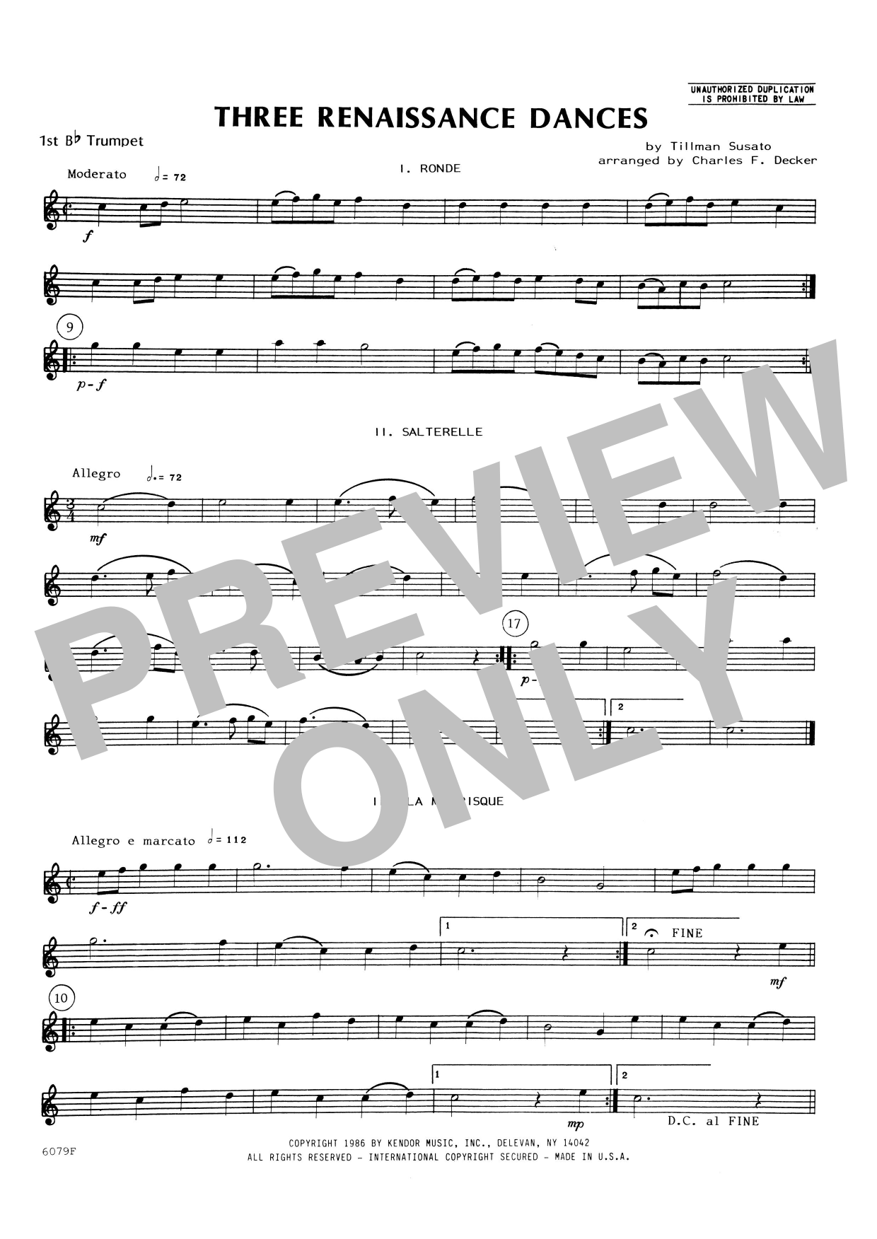 Three Renaissance Dances (From Het Derde Musyk Boexcken - 1st Bb Trumpet (Brass Ensemble) von Charles Decker