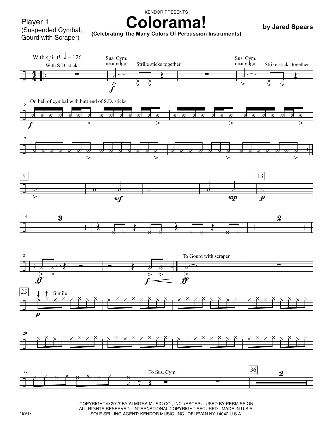 Colorama! (Celebrating The Many Colors Of Percussion Instruments) - Percussion 1 (Percussion Ensemble) von Jared Spears