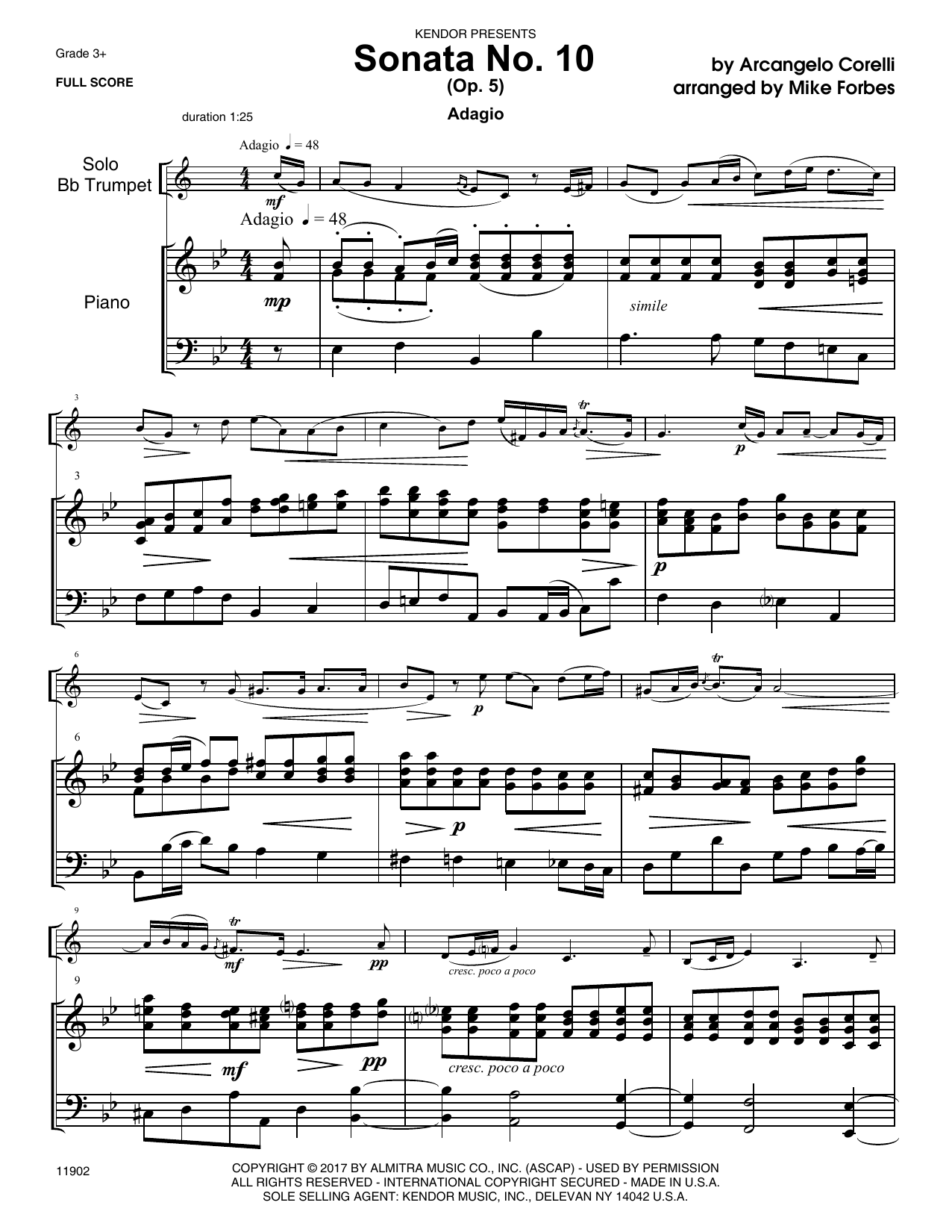Sonata No. 10 (Op. 5) - Piano Accompaniment (Brass Solo) von Mike Forbes