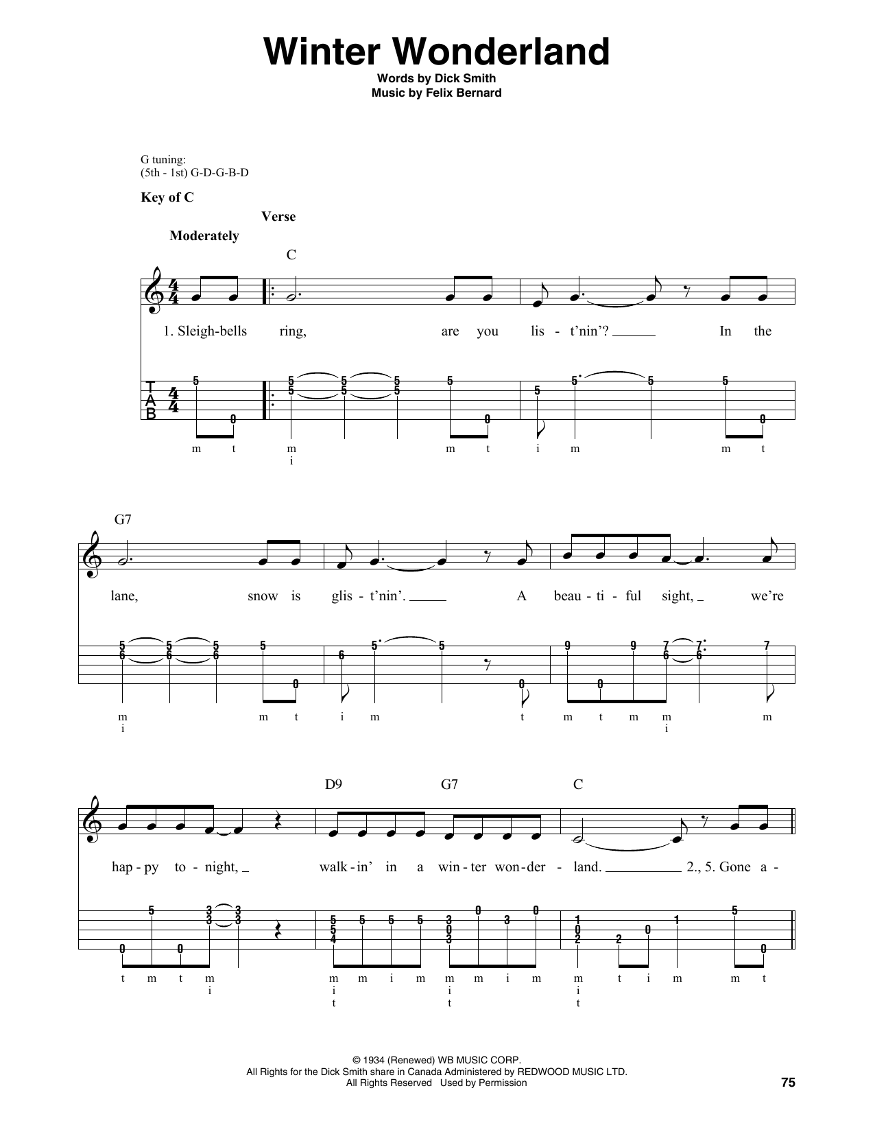 Winter Wonderland (Banjo Tab) von Dick Smith