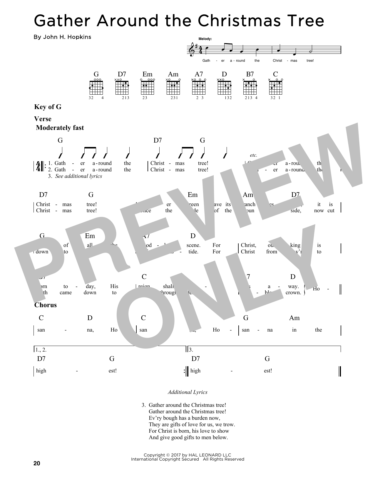 Gather Around The Christmas Tree (Guitar Lead Sheet) von John H. Hopkins