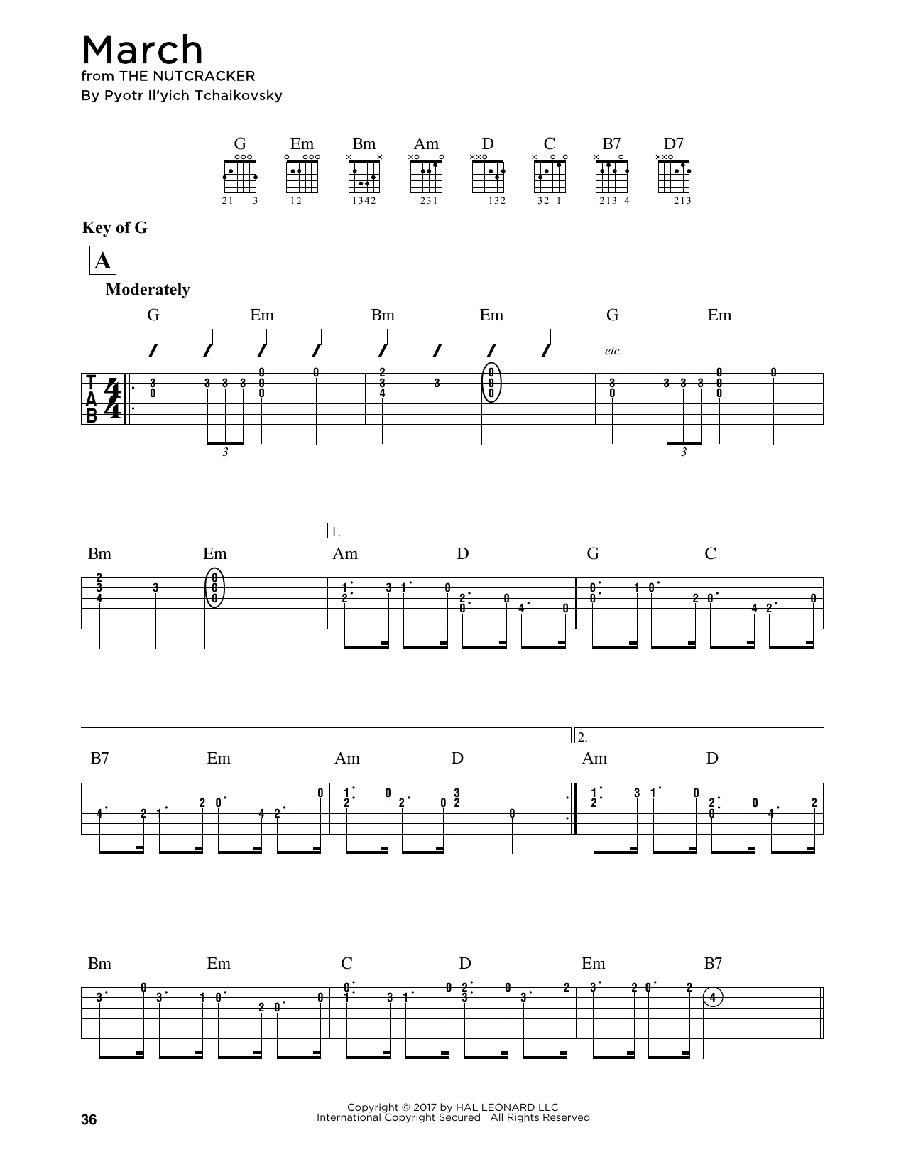 March (from The Nutcracker) (Guitar Lead Sheet) von Pyotr Il'yich Tchaikovsky