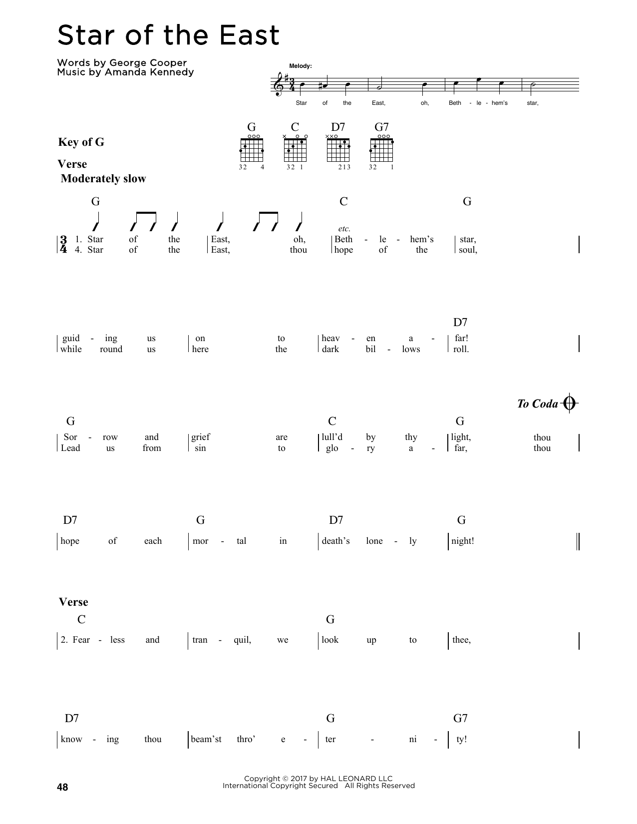 Star Of The East (Guitar Lead Sheet) von Amanda Kennedy