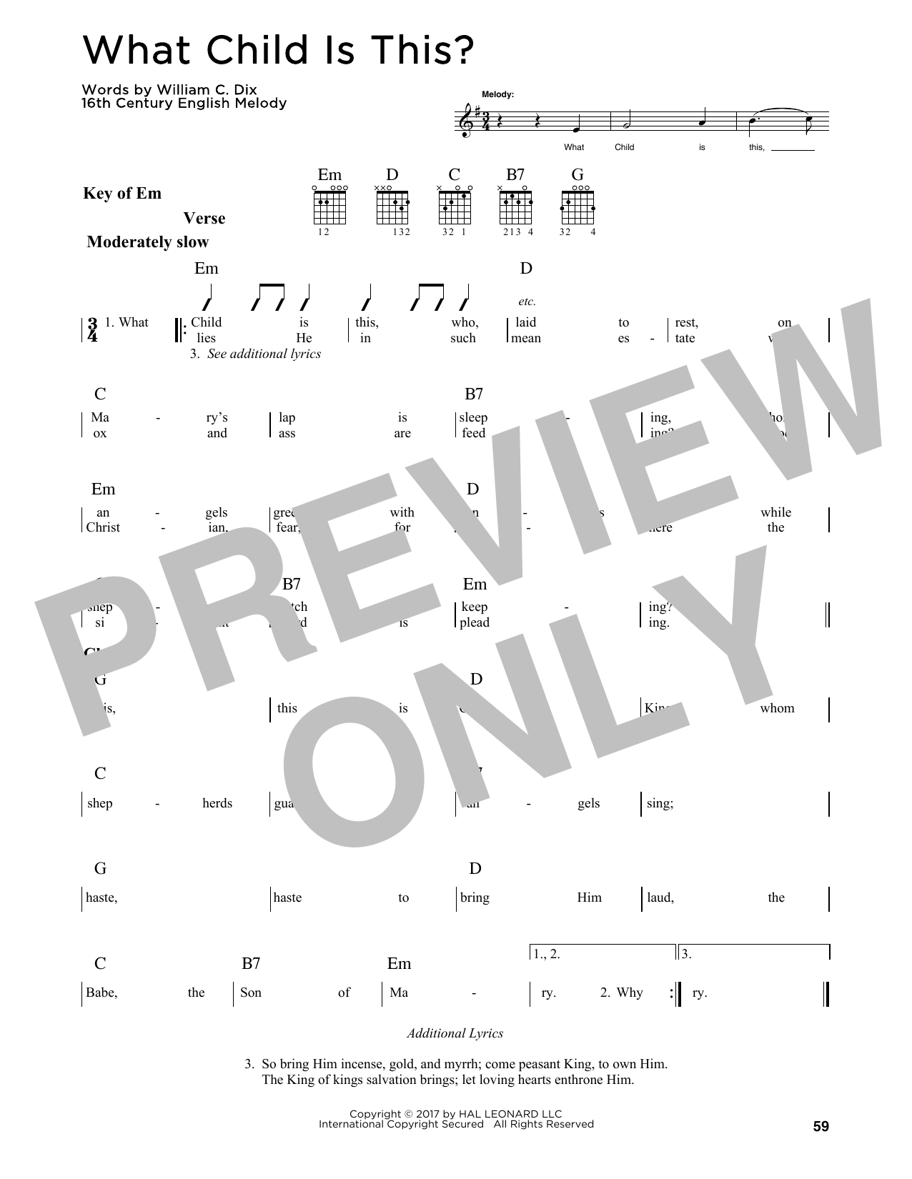 What Child Is This? (Guitar Lead Sheet) von Christmas Carol