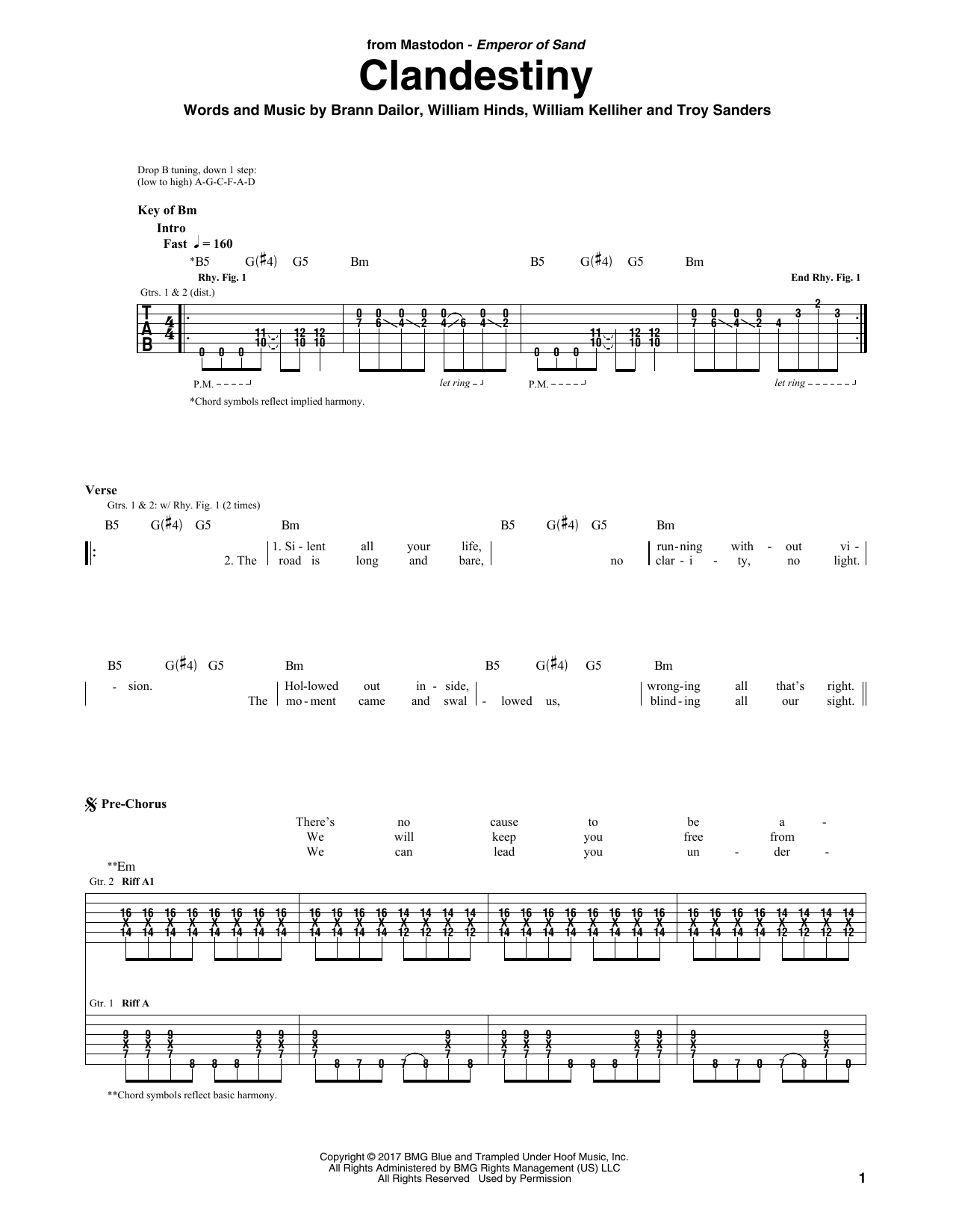 Clandestiny (Guitar Rhythm Tab) von Mastodon