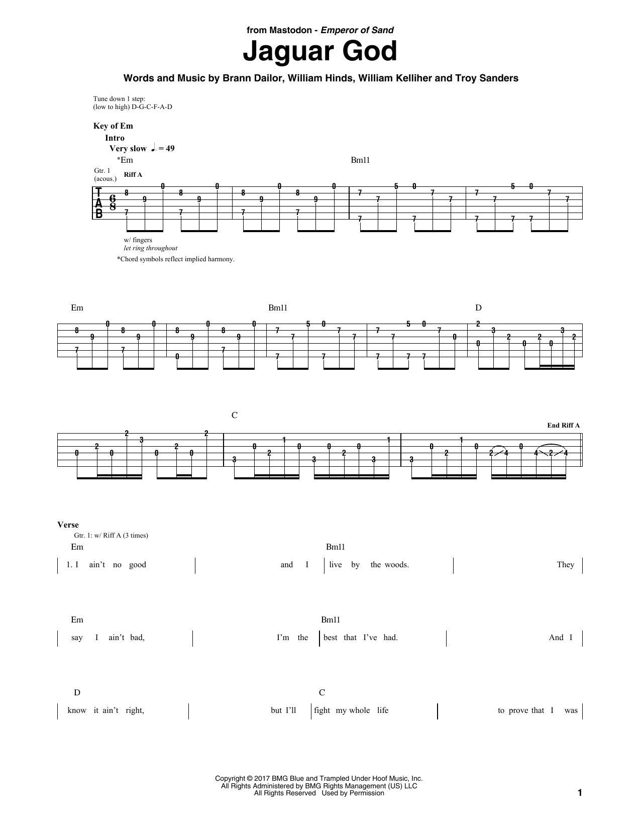 Jaguar God (Guitar Rhythm Tab) von Mastodon