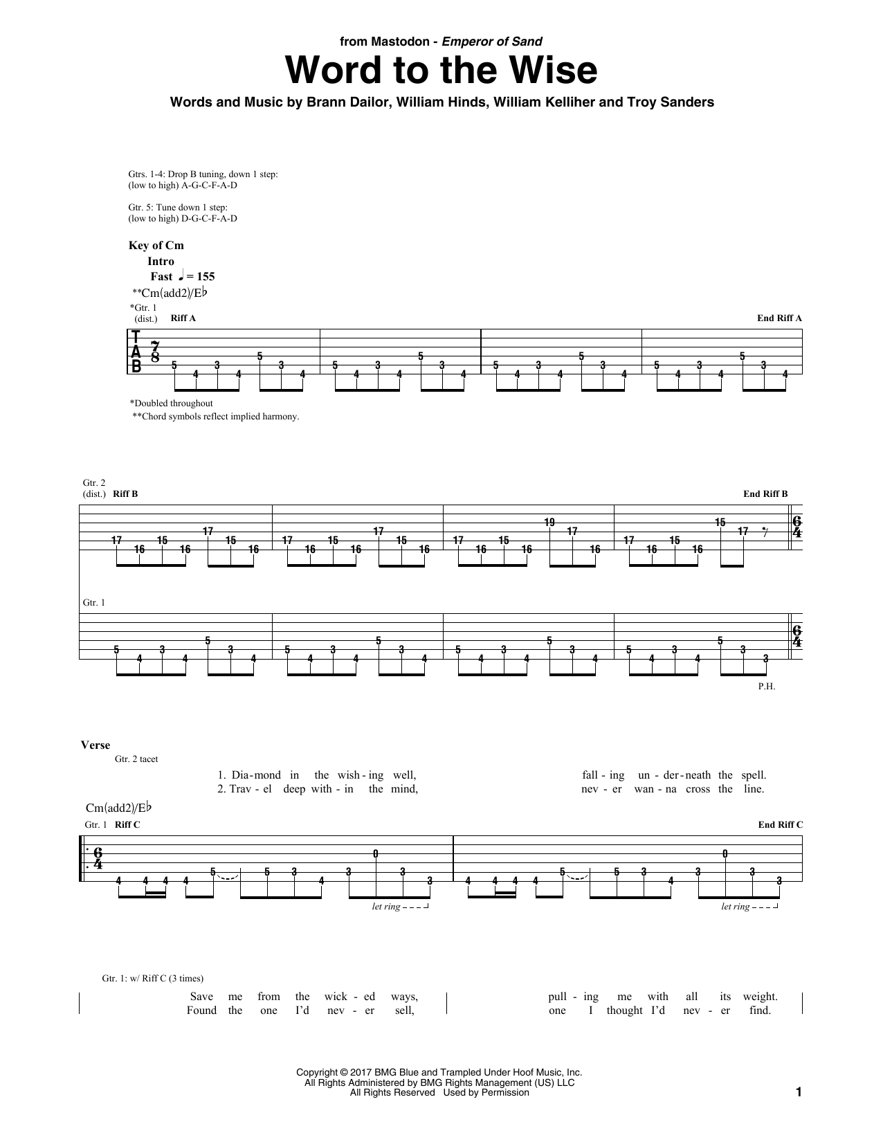 Word To The Wise (Guitar Rhythm Tab) von Mastodon