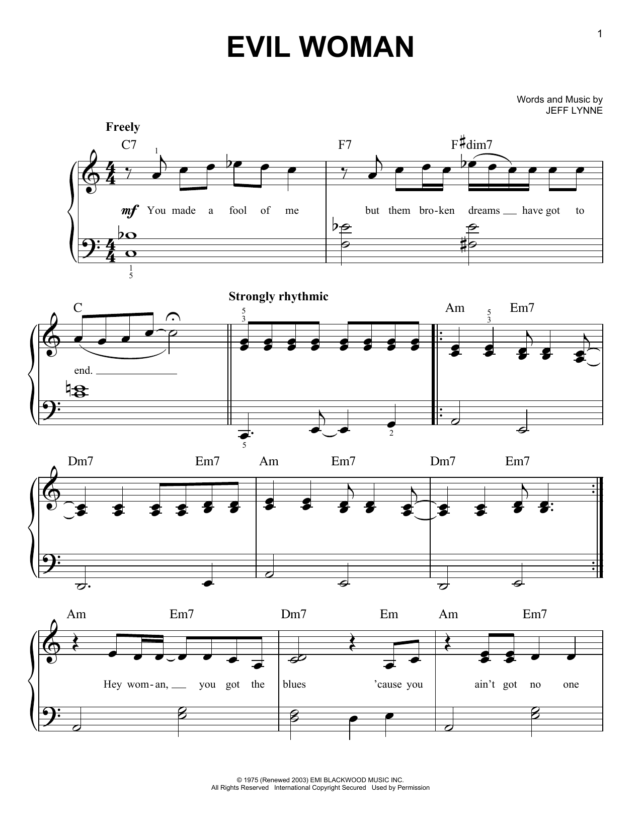 Evil Woman (Easy Piano) von Electric Light Orchestra