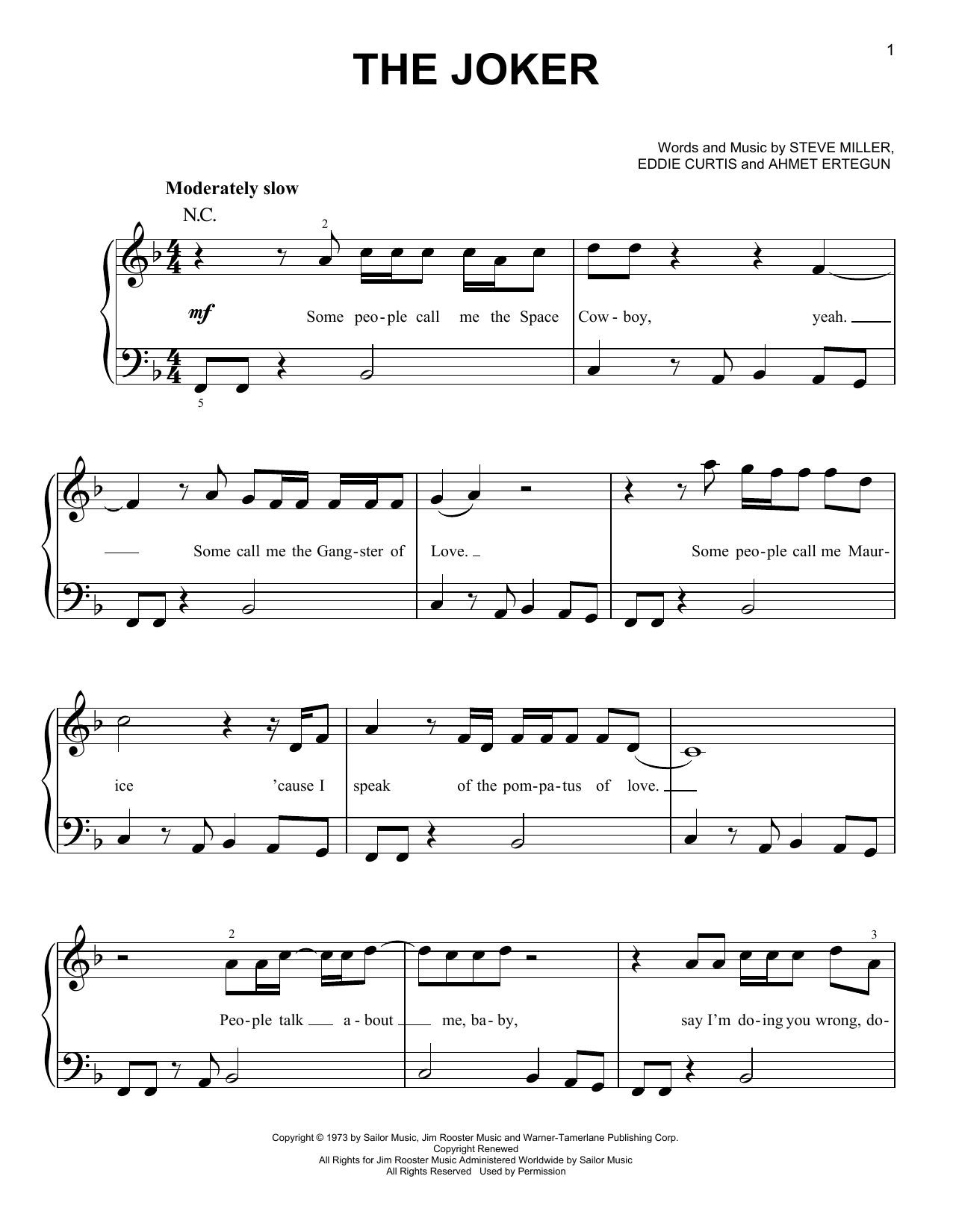 The Joker (Very Easy Piano) von Steve Miller Band