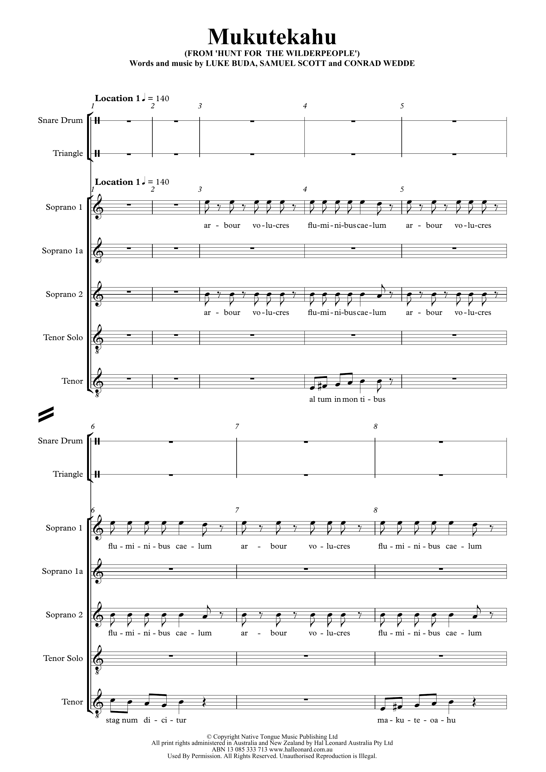 Mukutekahu (from Hunt for the Wilderpeople) (Choir) von Moniker